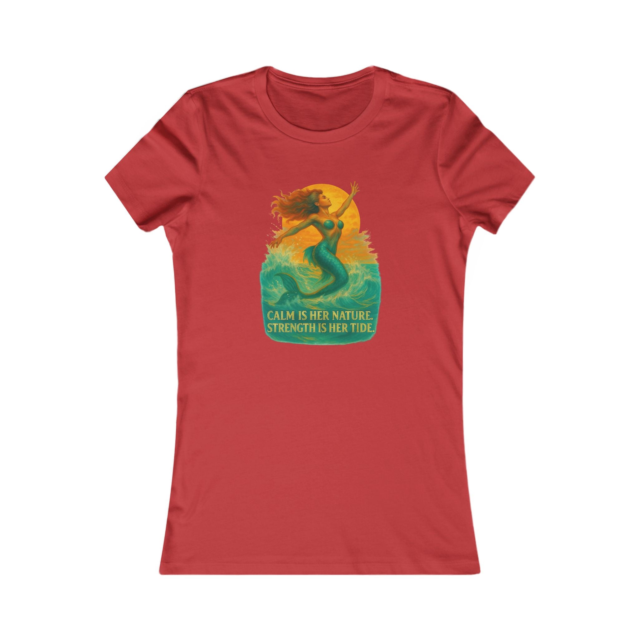Women's Tee — 'Calm Is Her Nature, Strength Is Her Tide' Mermaid Graphic