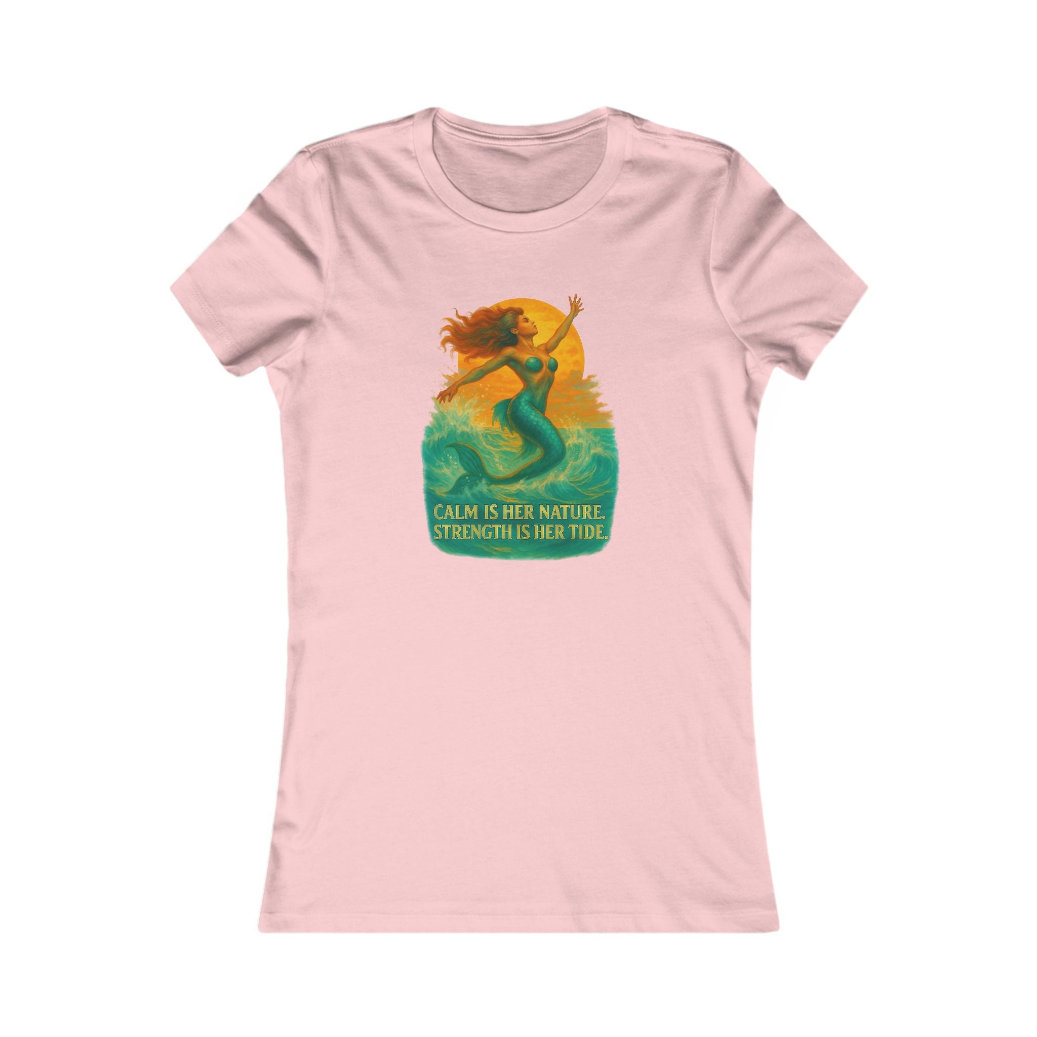 Women's Tee — 'Calm Is Her Nature, Strength Is Her Tide' Mermaid Graphic