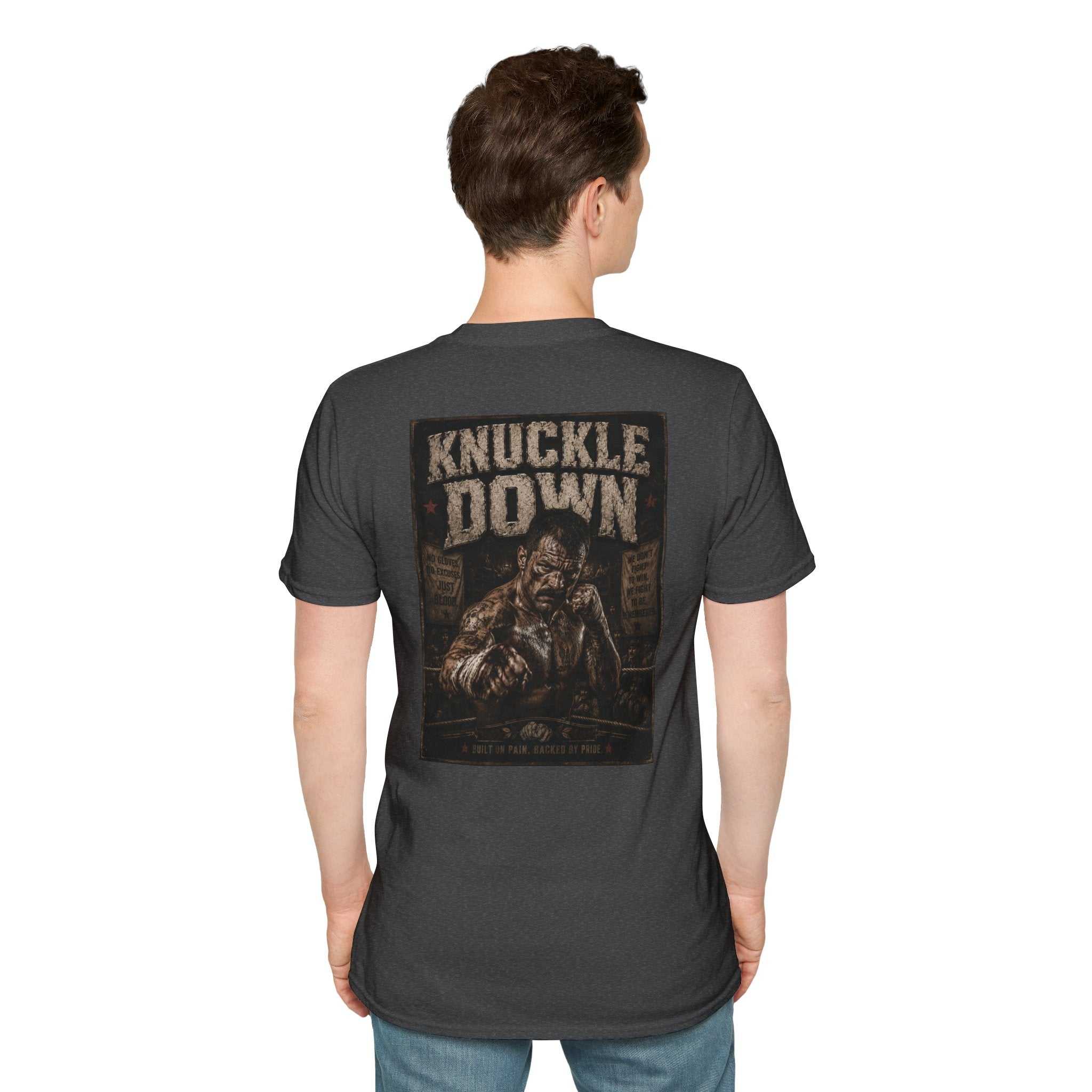 Knuckle Down Tee — Retro Block Letter Graphic T-Shirt