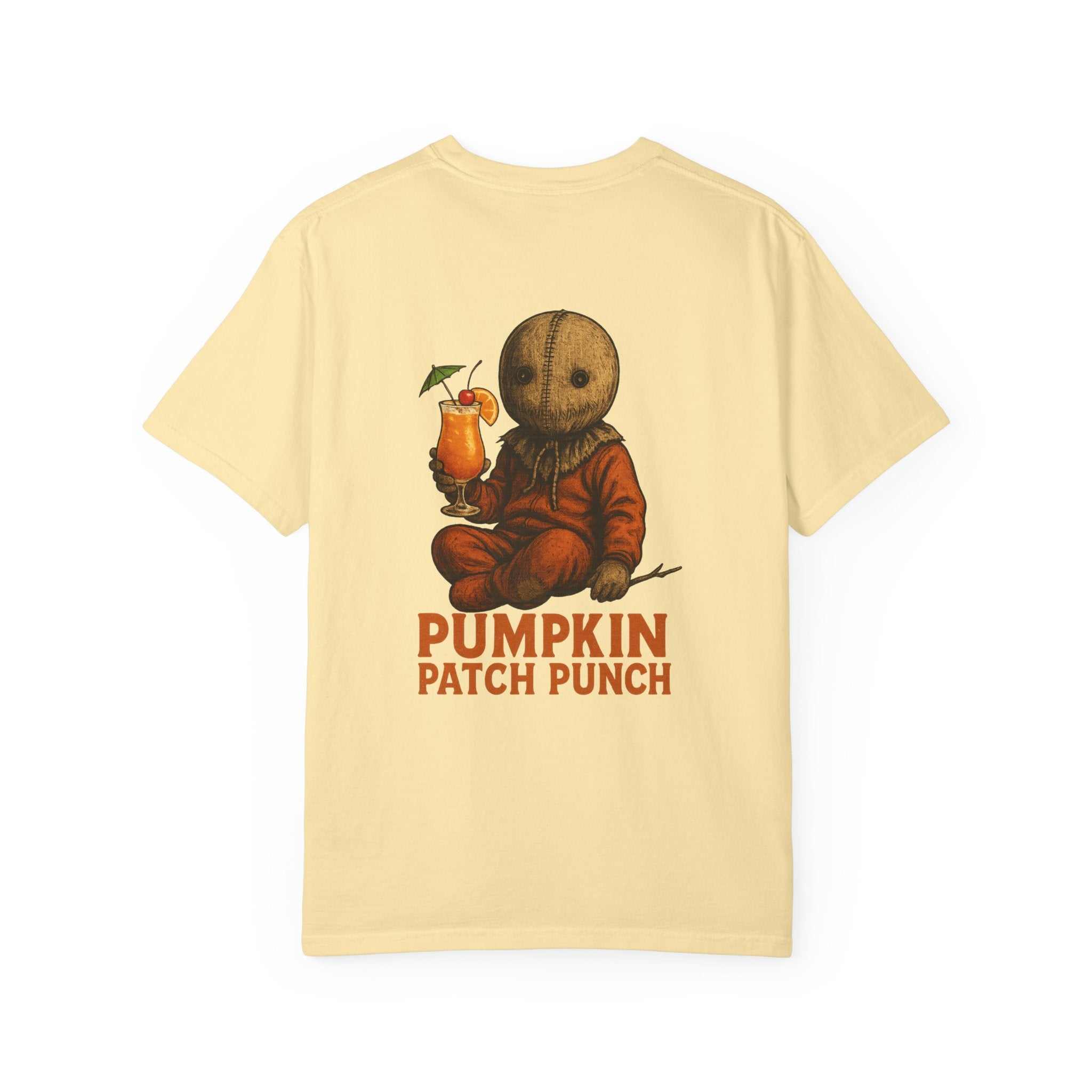 Unisex Spooky Pumpkin Punch T-Shirt with vintage Halloween graphic and fall festival design on cream fabric
