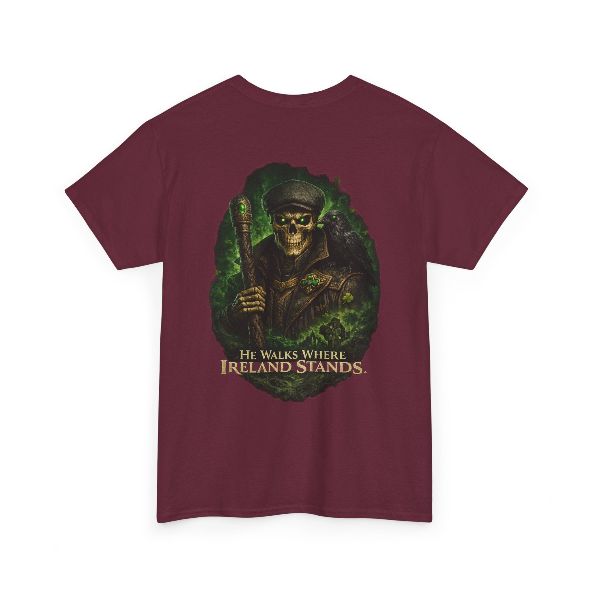 Skull Ranger T-Shirt — "He Walks Where Ireland Stands" Irish Celtic Graphic Tee