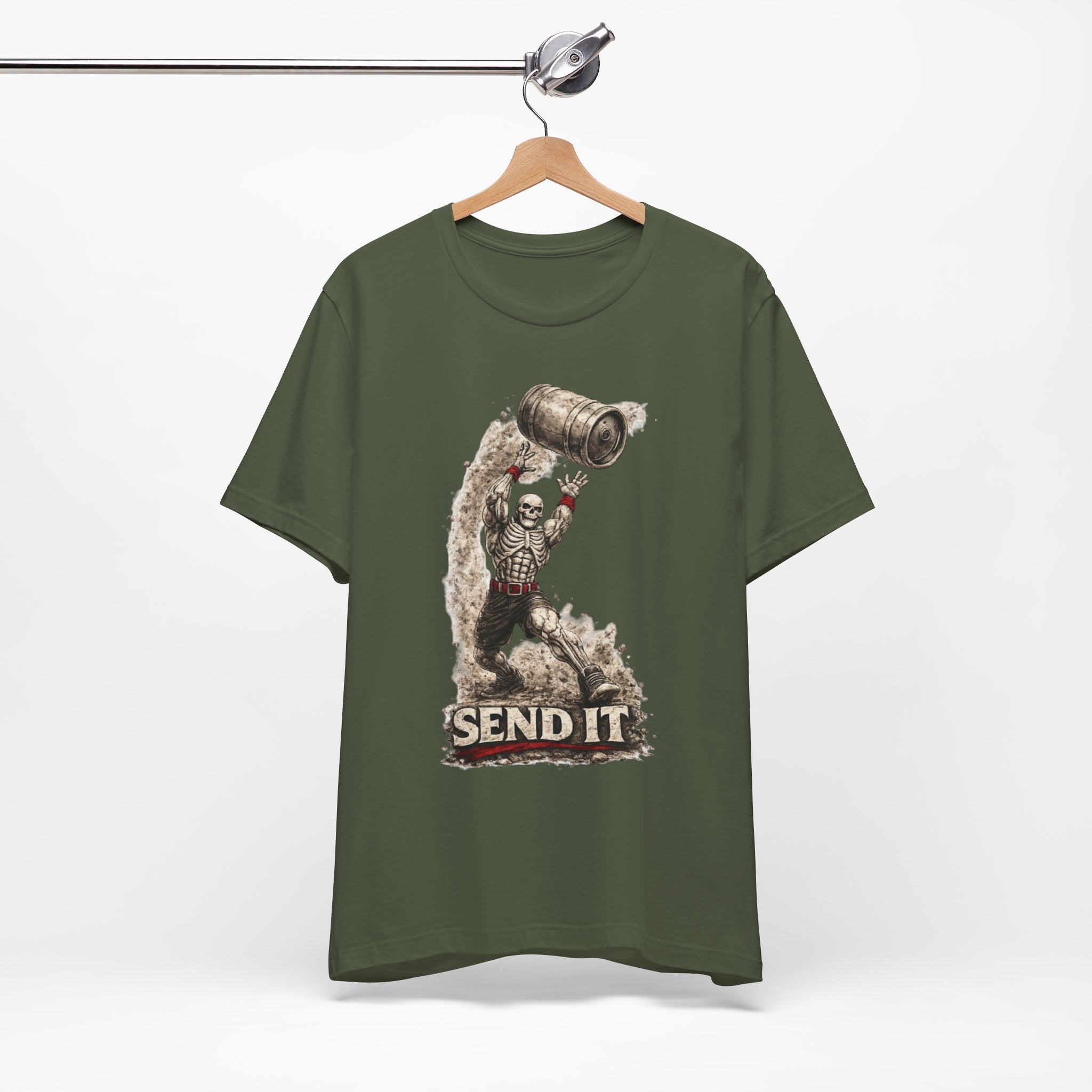 Send It Skull Rider T-Shirt — Vintage Skeleton Keg Surfing Tee