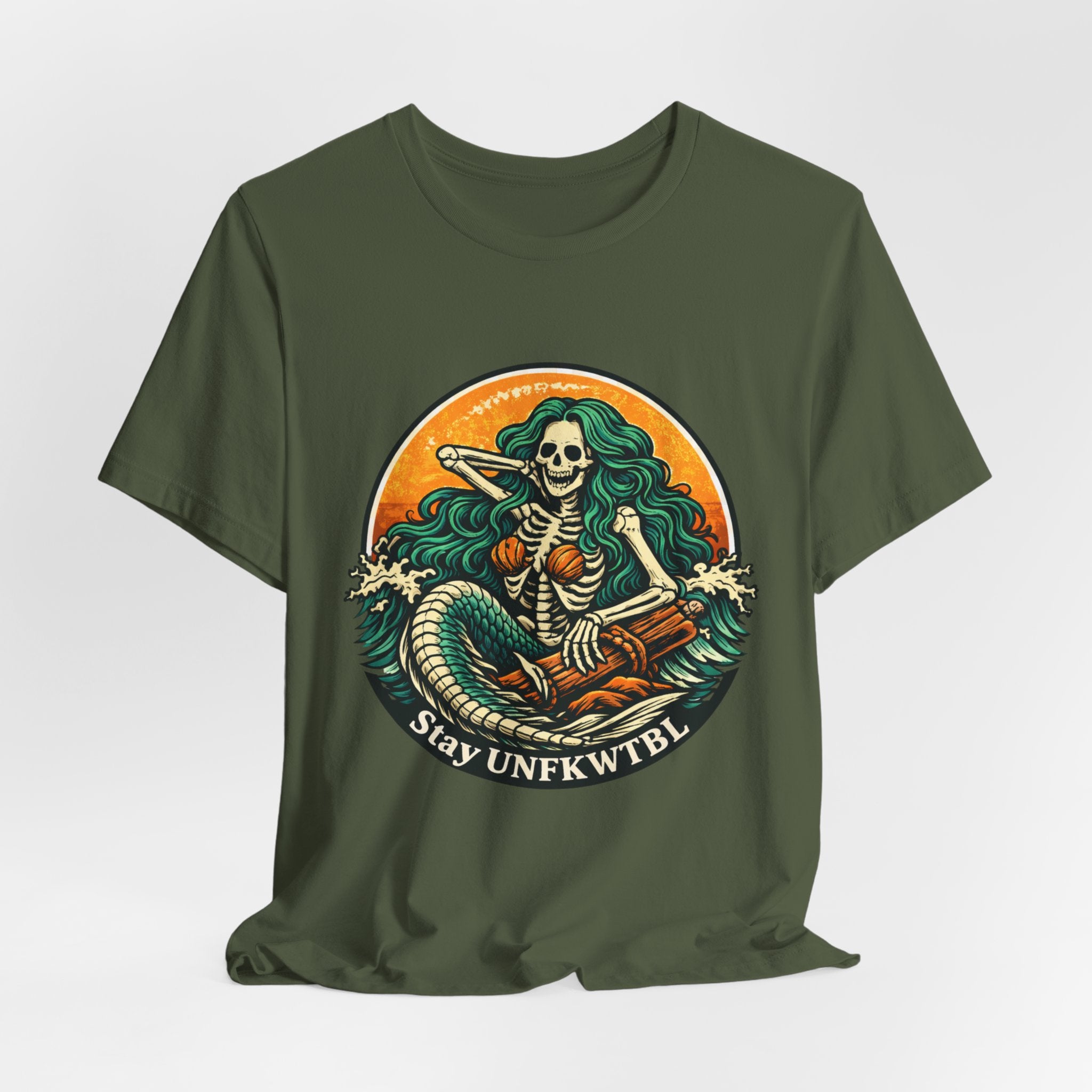 Stay Unfkwtbl Mermaid Skeleton T-Shirt