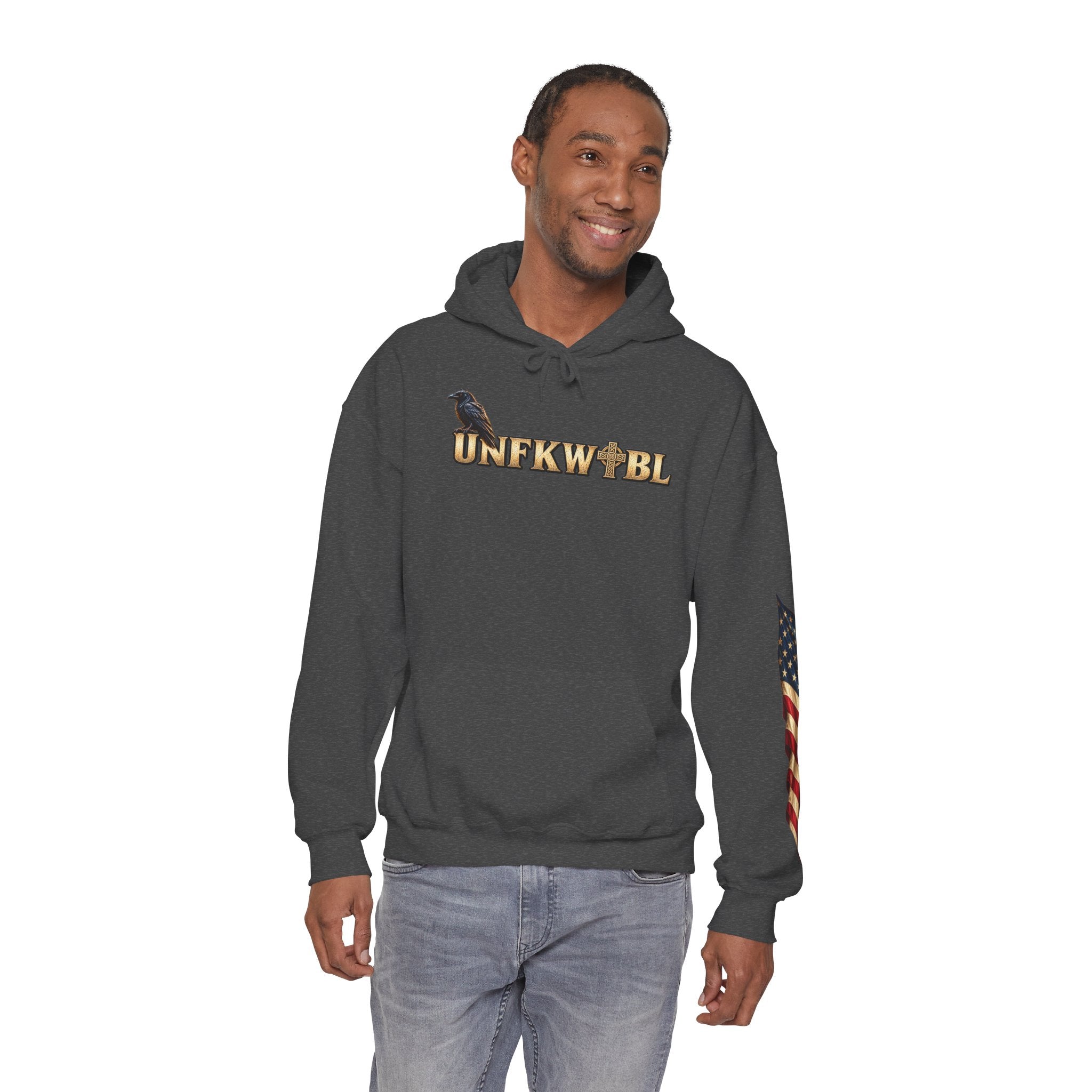 UNFKWTBL The Watcher Raven & Celtic Cross Hoodie