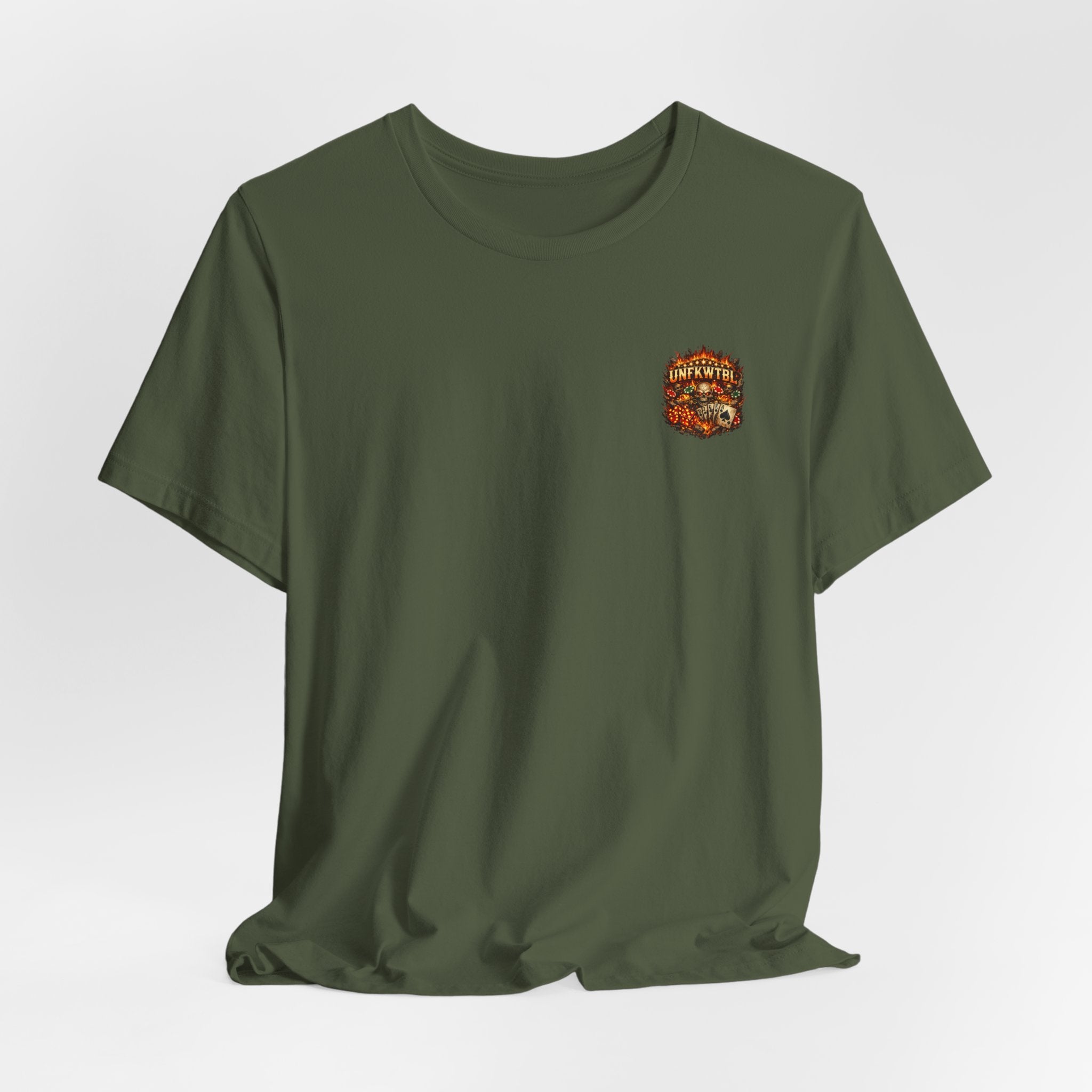 Poker Skull Tee — "The House Is Afraid" Graphic Playing Cards Shirt