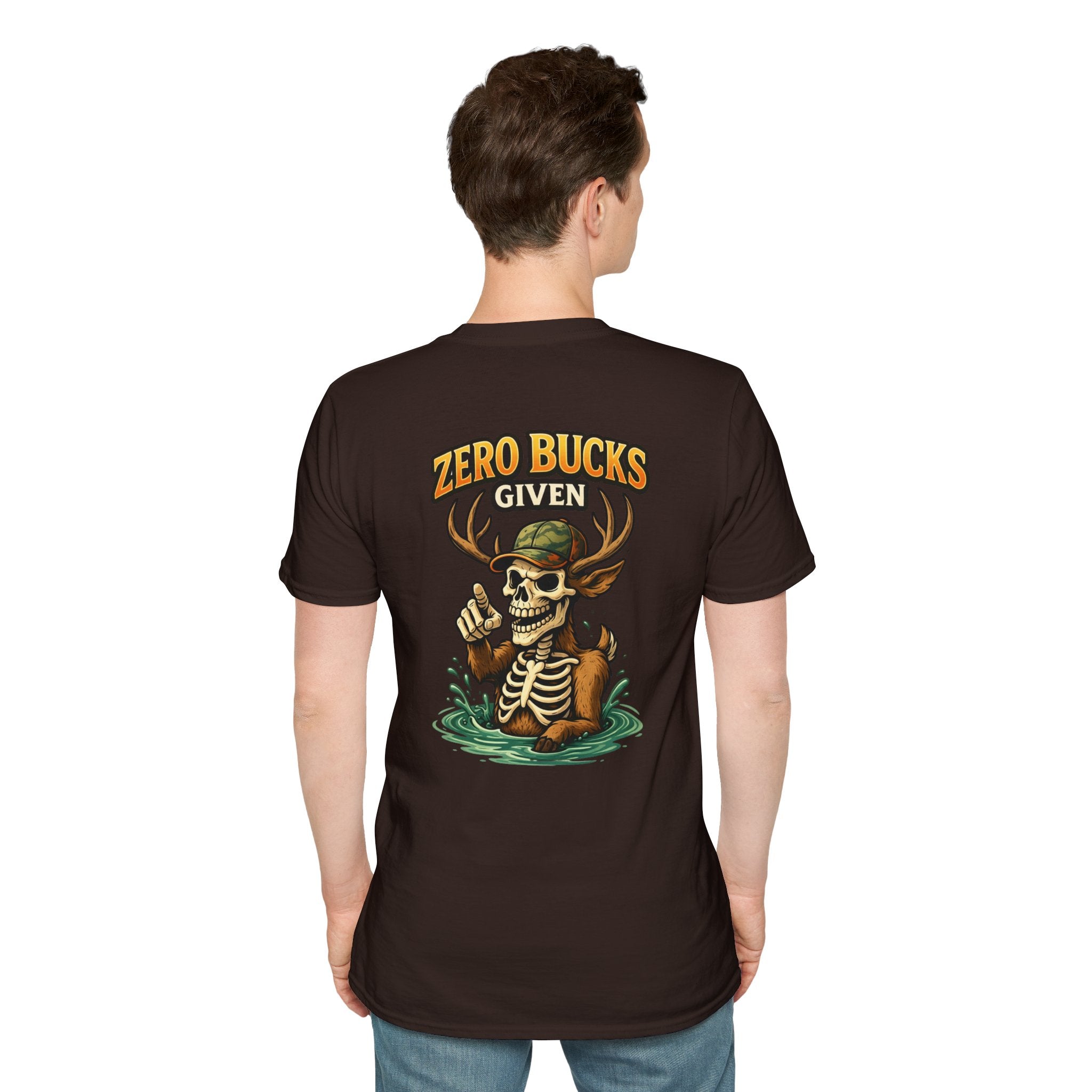 Zero Bucks Given T-Shirt — Skull Deer Hunter Graphic Tee