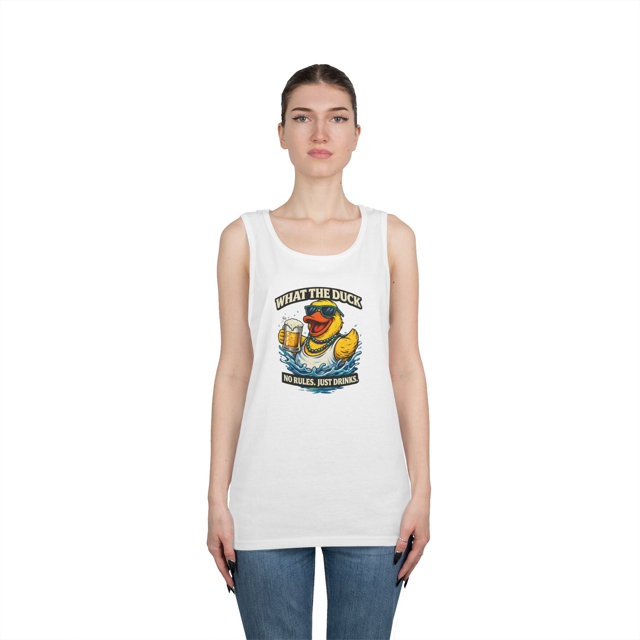 What the Duck Tank Top — Funny Rubber Duck Beer Graphic Tank