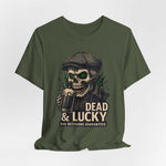 Dead & Lucky Skull Tee with grinning skull and 