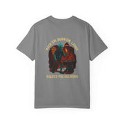 Hades Pool Hall Inferno graphic on unisex garment-dyed t-shirt in grey