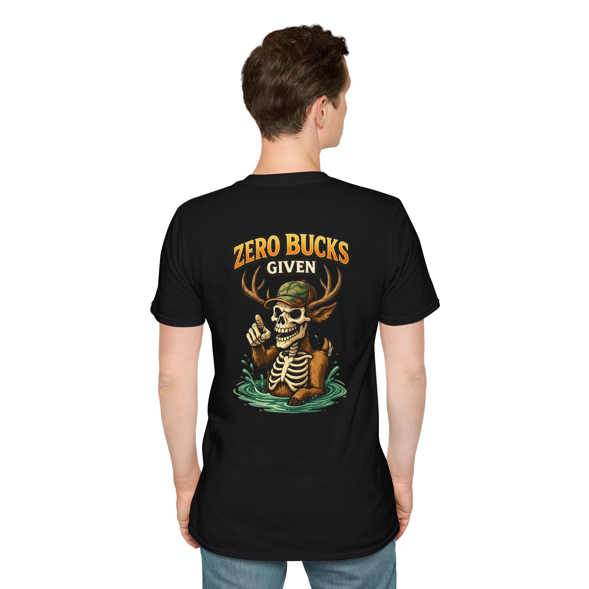 Zero Bucks Given T-Shirt — Skull Deer Hunter Graphic Tee