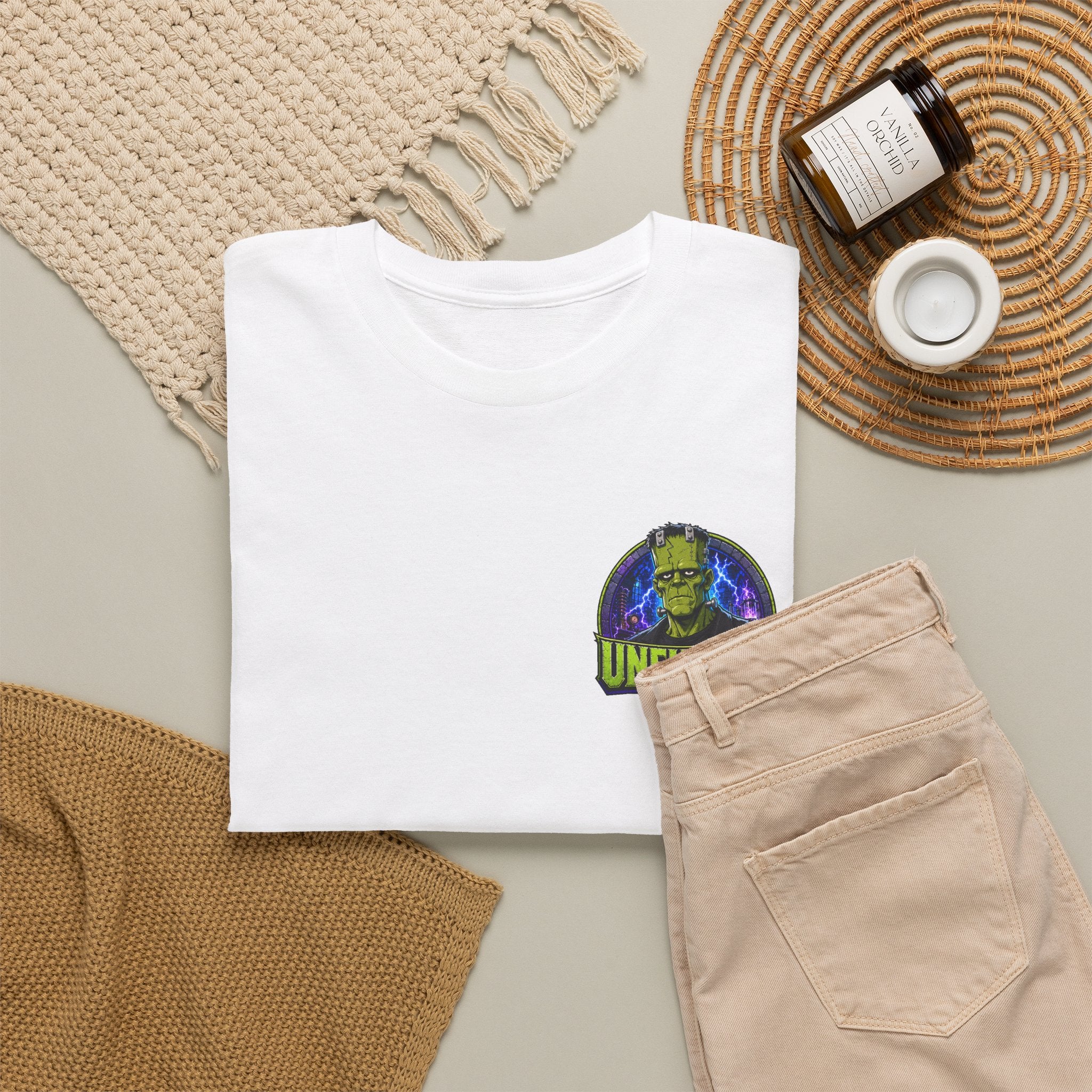 Frankenstein Lab Graphic Tee — "UNFKWTBL" Horror Sci‑Fi T-Shirt