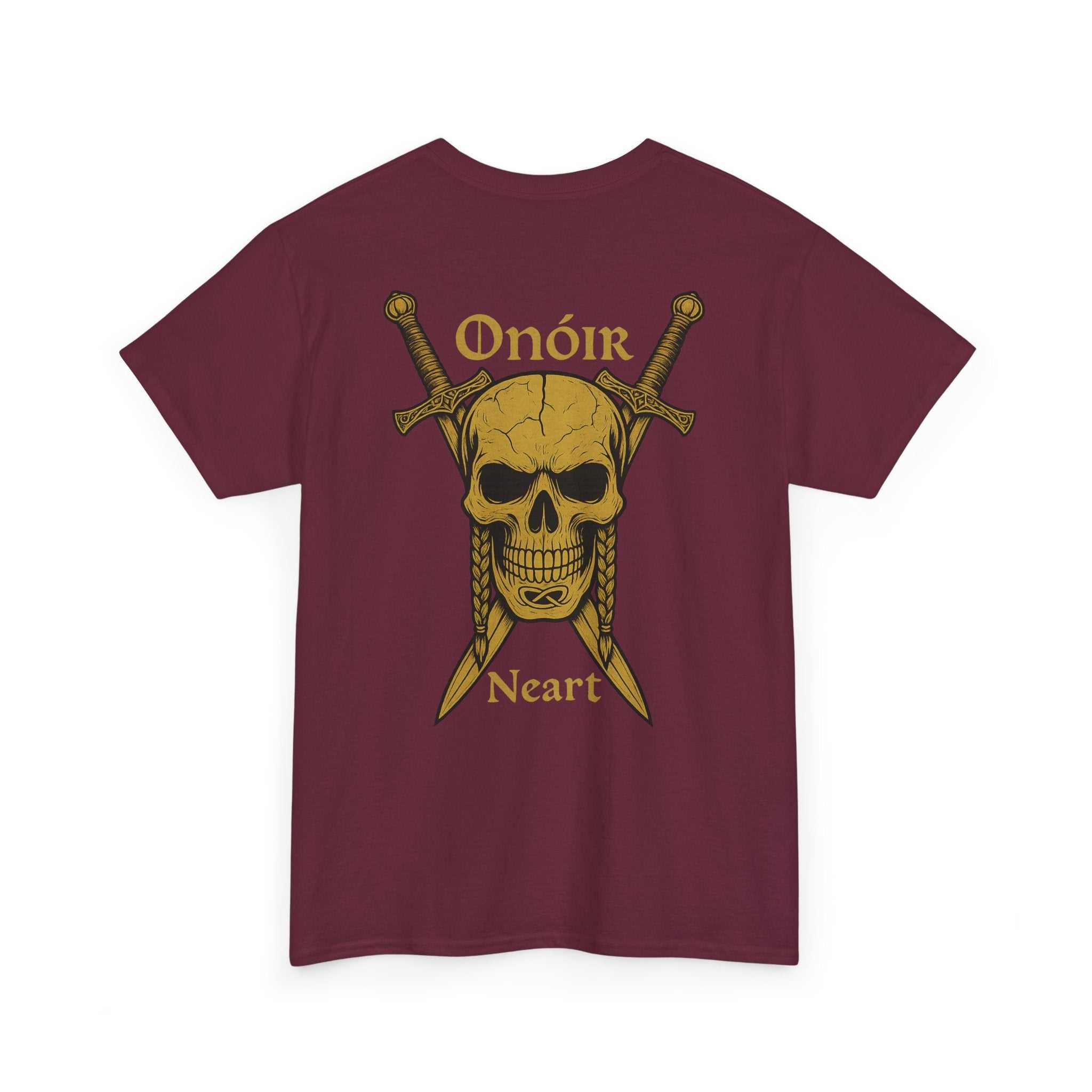 Skull & Swords Tee — “Onóir Neart” Celtic Skull T‑Shirt