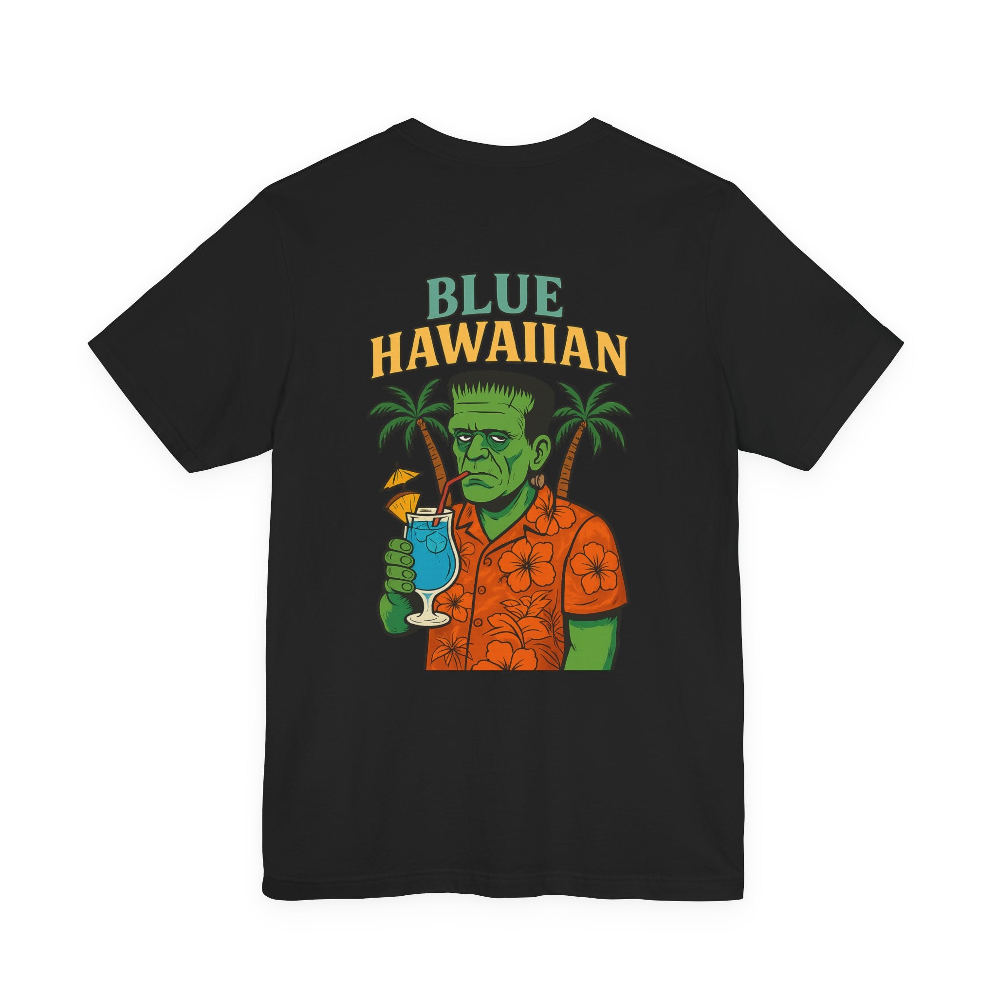 Blue Hawaiian Monster T-Shirt — Tropical Frankenstein Cocktail Graphic Tee
