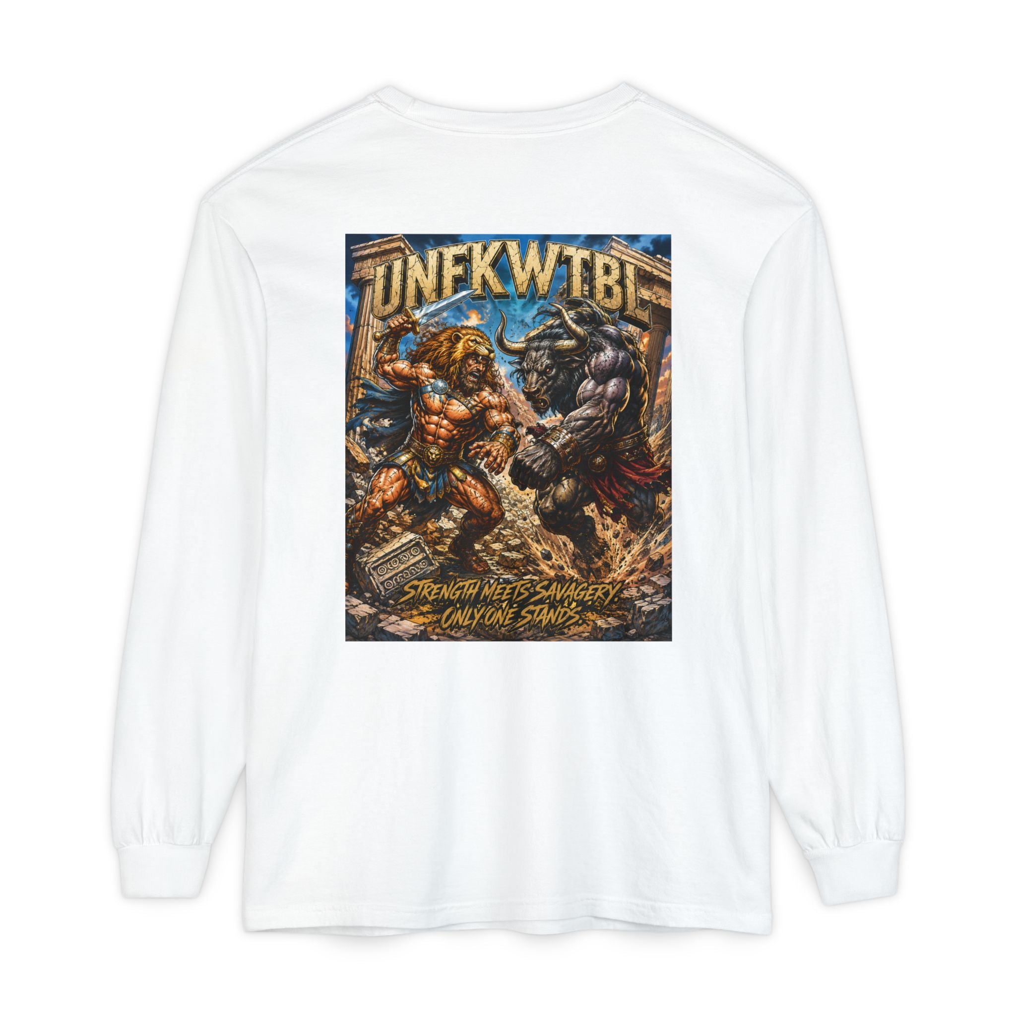 Hercules vs Minotaur Graphic Long Sleeve Tee