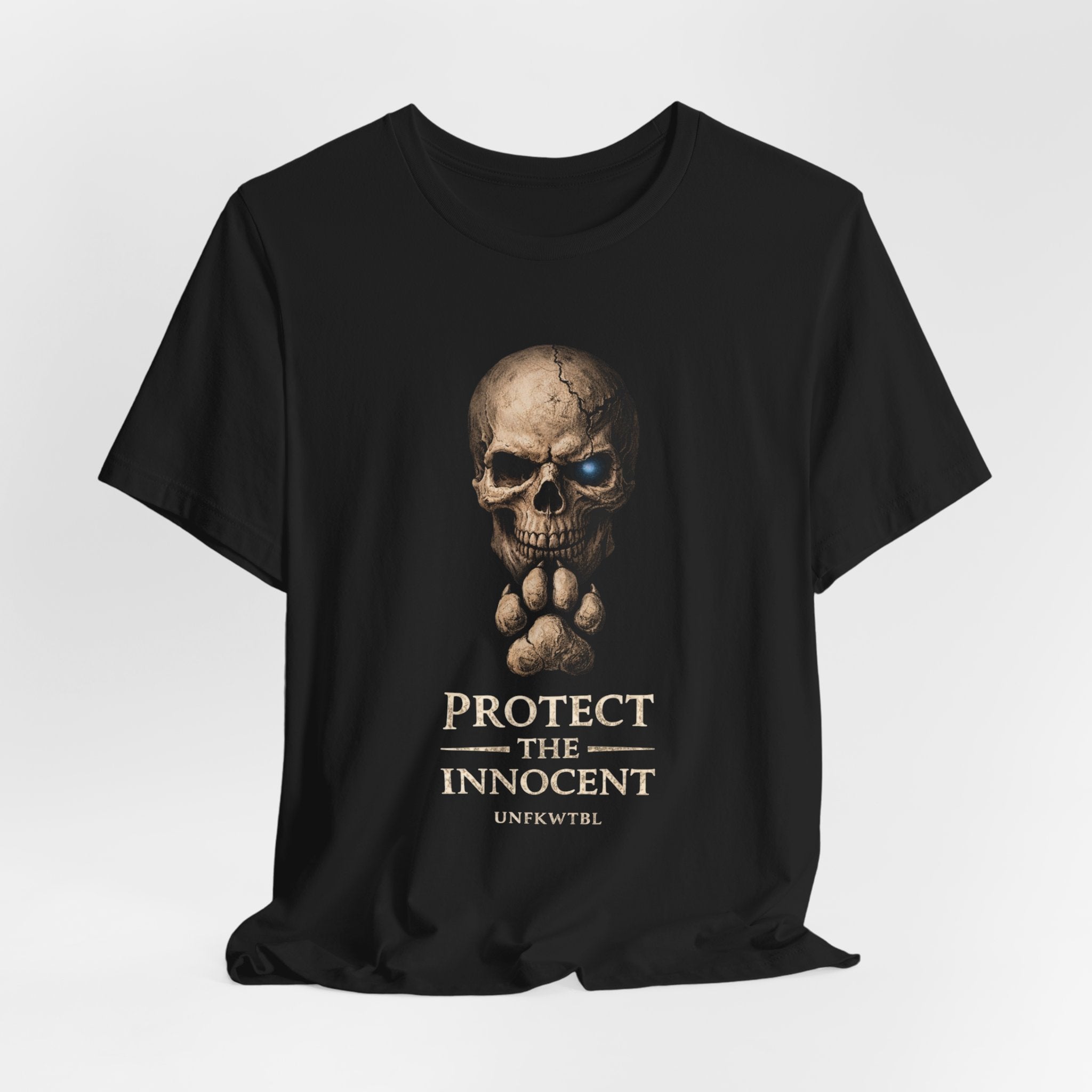 Protect the Innocent Skull Tee — "Harm Them... Answer For It." Statement T-Shirt