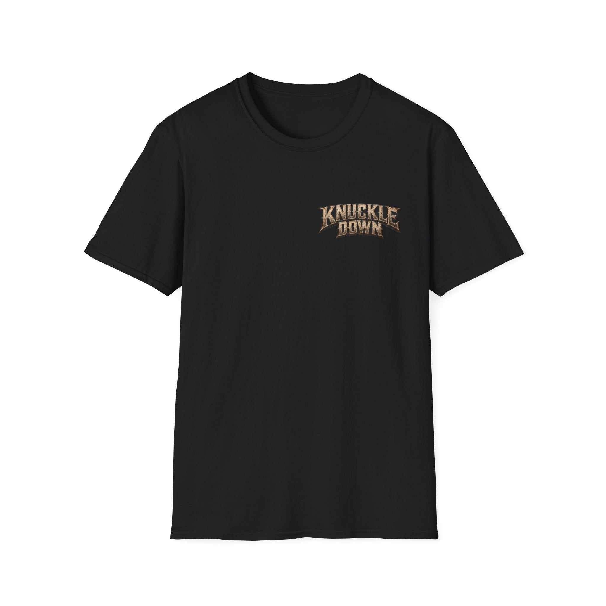 Knuckle Down Graphic Tee — Vintage Distressed Chest Logo T-Shirt