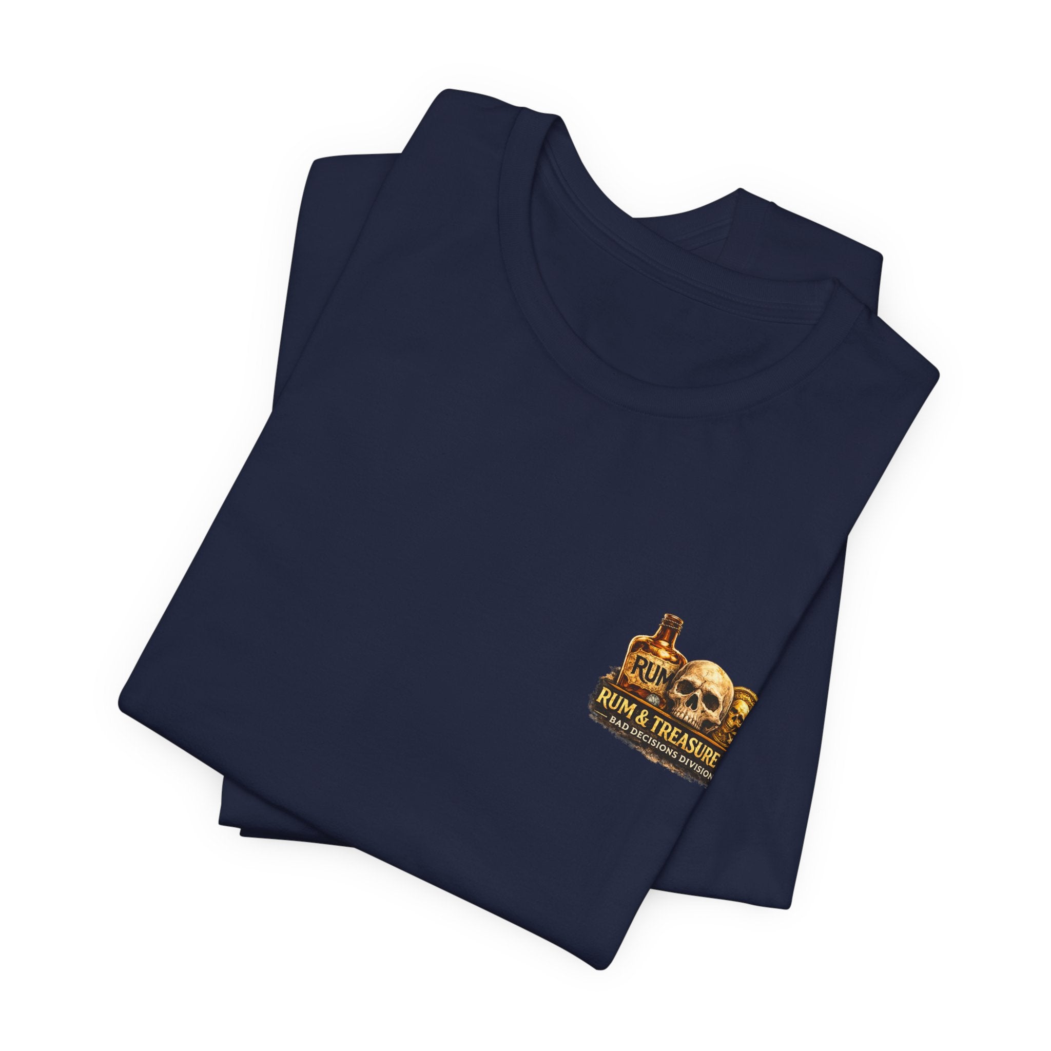 Pirate Skull Treasure Tee — Skeleton Captain, Mermaids & Gold Chest Graphic T-Shirt