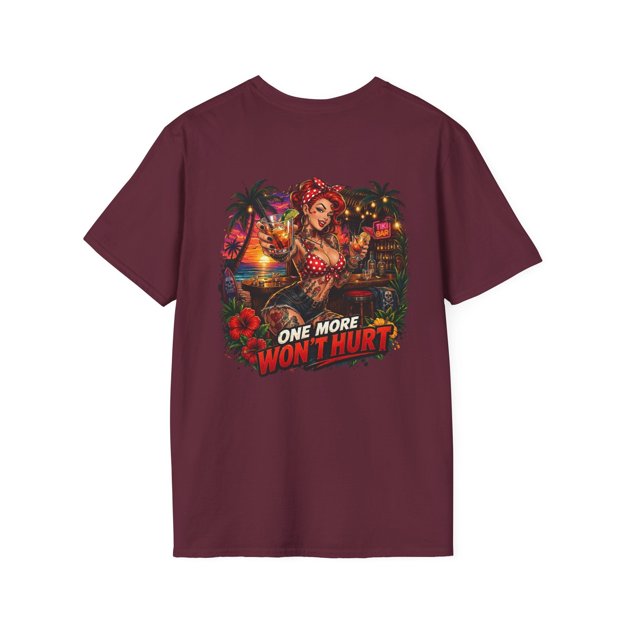 T-Shirt — Retro Pinup Beach Graphic “One More Won’t Hurt”