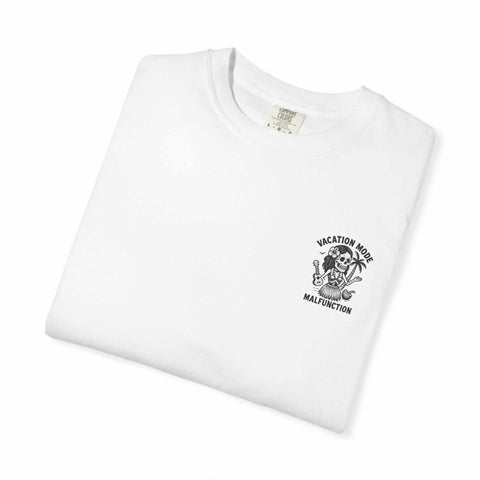 White Medusa Beauty T-shirt with strawberry daiquiri themed graphic design and relaxed fit