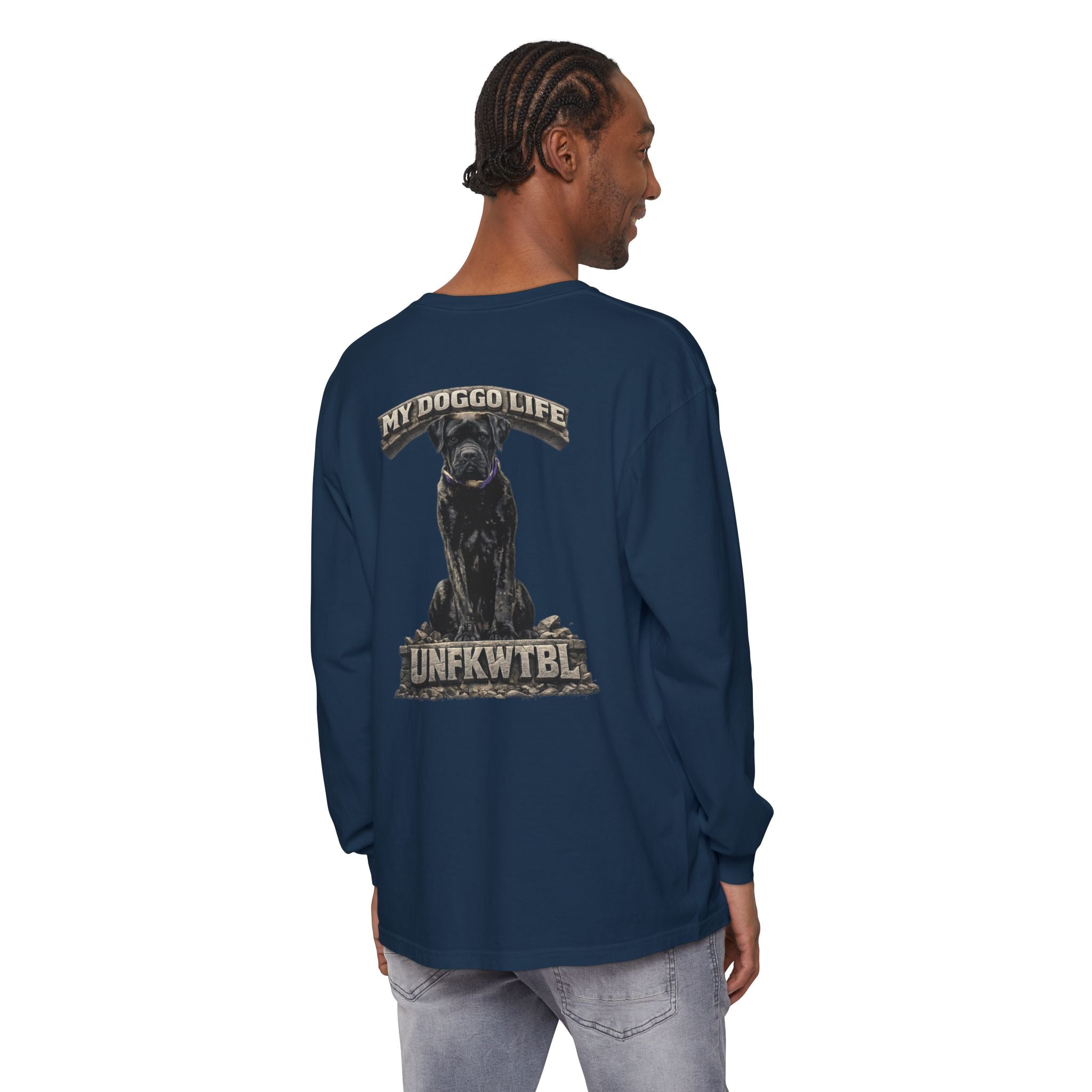 Long Sleeve T-Shirt — "My Doggo Life" Black Dog Graphic