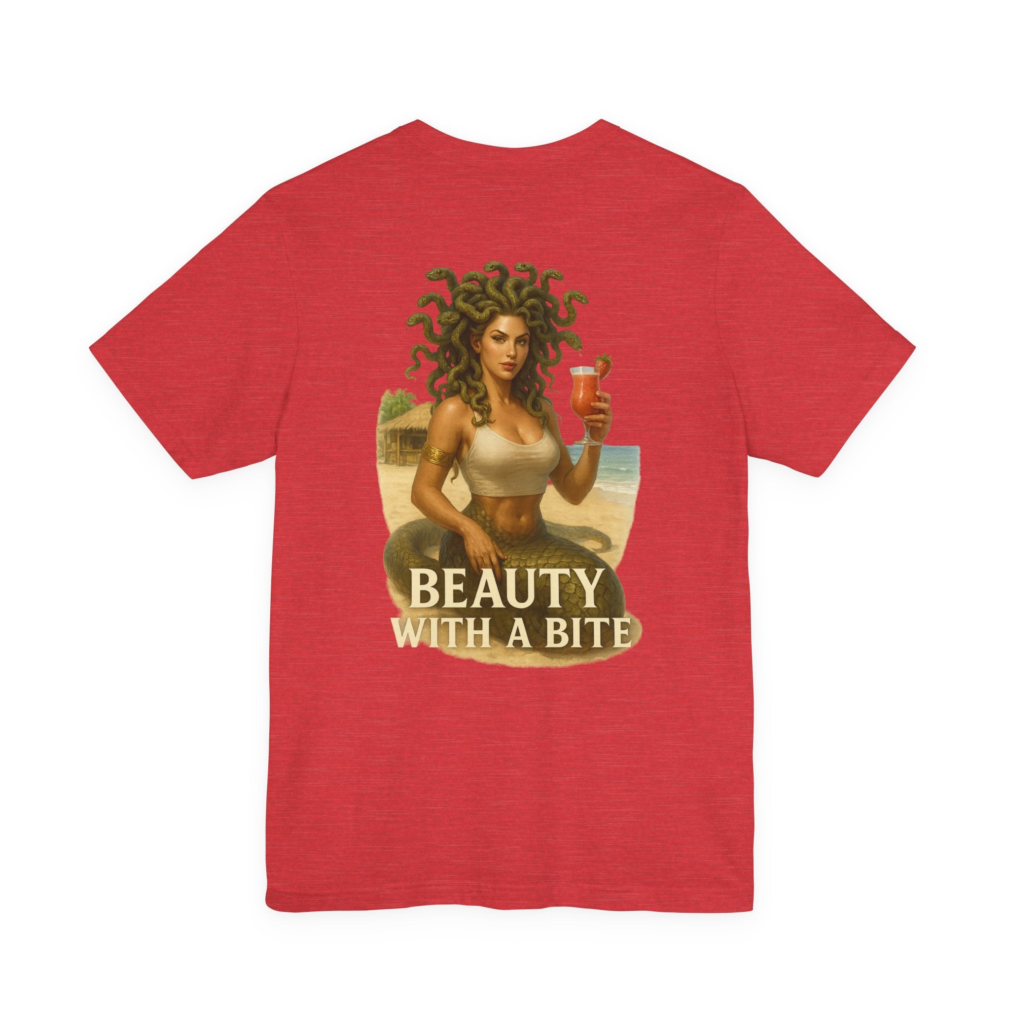 Medusa Beach Tee — "Beauty With a Bite" Graphic T-Shirt