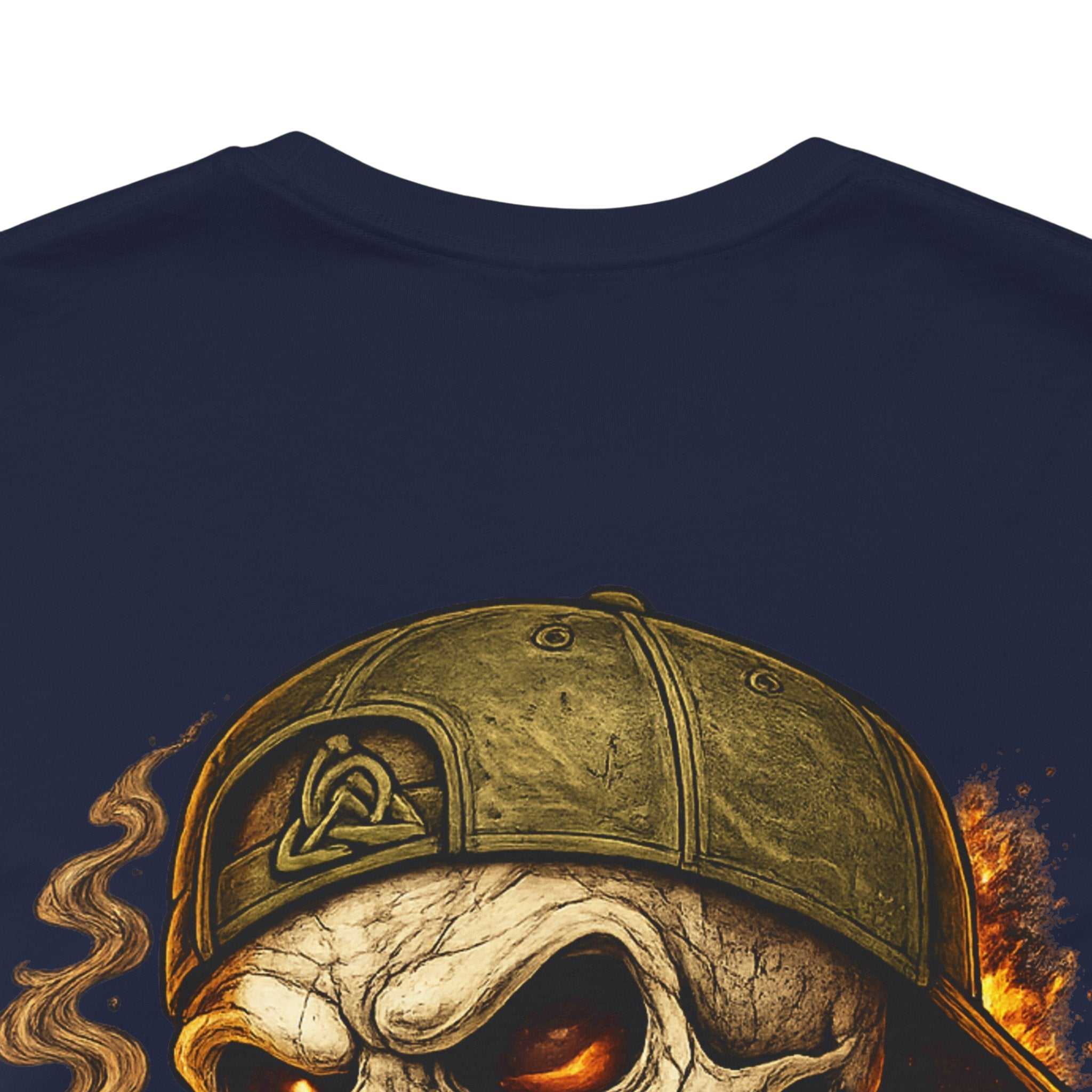 Built Different Skull Tee with bold biker skull graphic and "BUILT DIFFERENT" tagline on black shirt