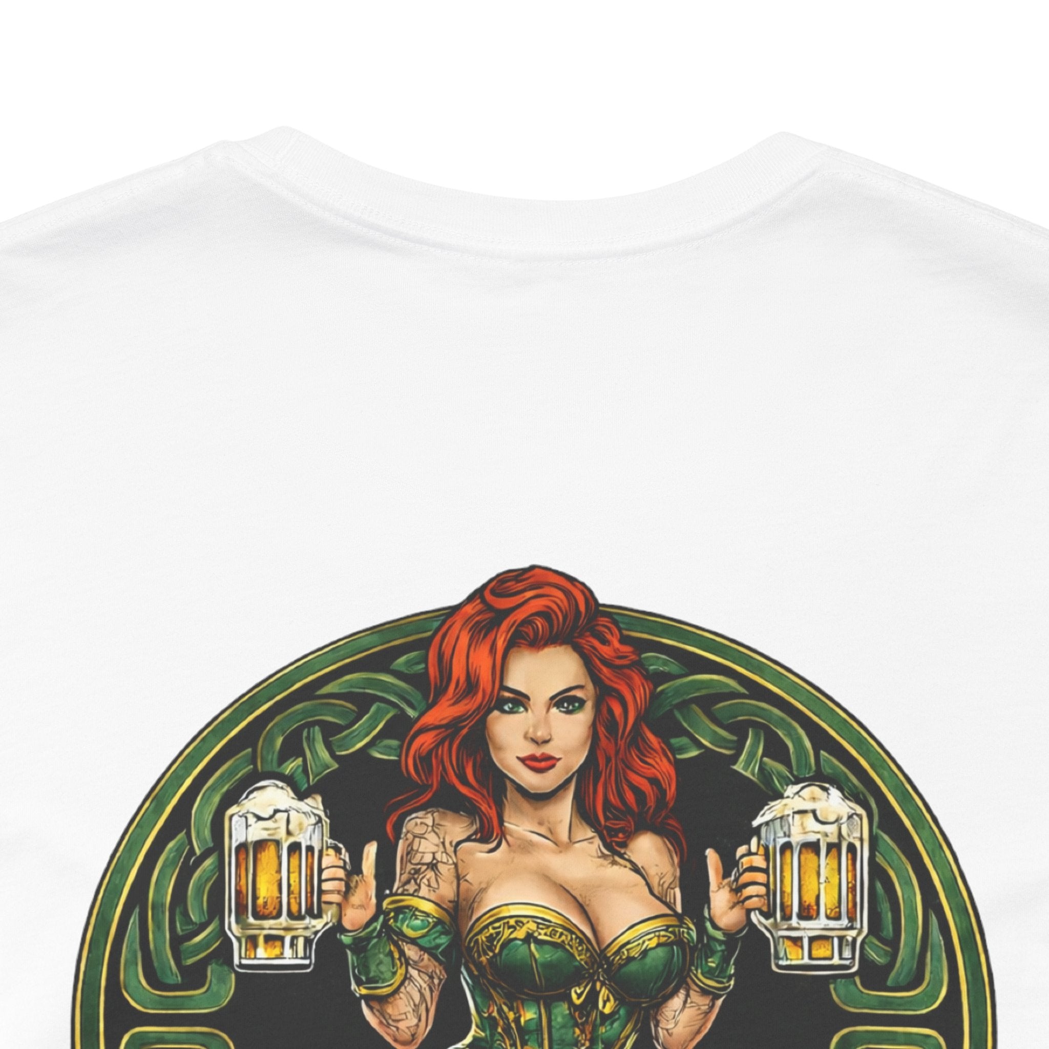 Gettin' Lucky St. Patrick's T-Shirt — Pinup Skull Irish Beer Graphic Tee