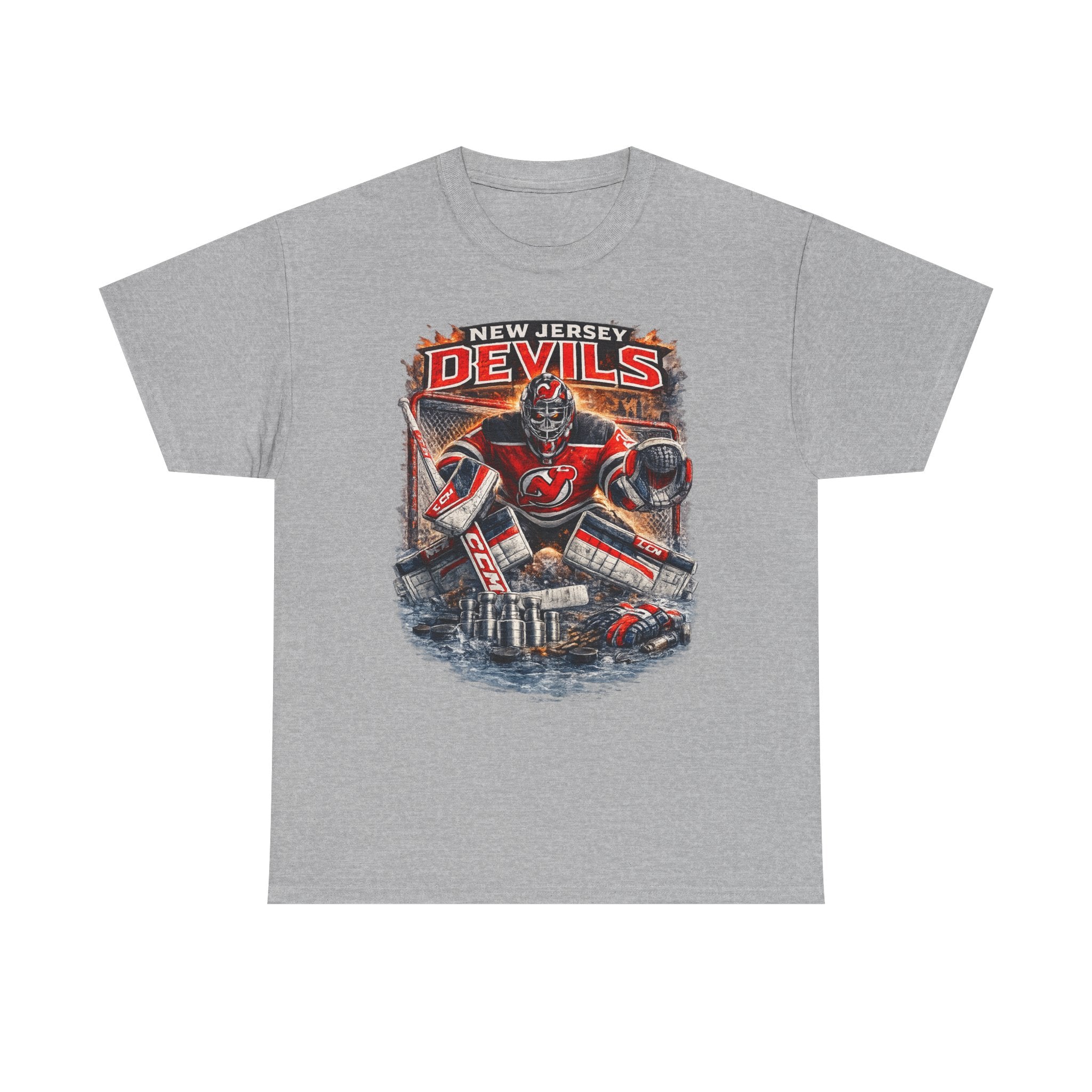 New Jersey Devils Hockey Goalie T-Shirt – Vintage Team Fan Tee - UNFKWTBL COMPANY INC