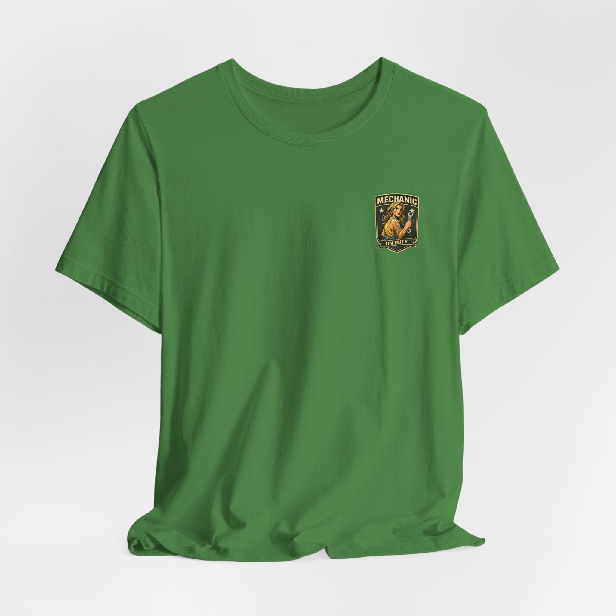 Mechanic On Duty Tee — Vintage Pin-Up Aircraft Garage Shirt