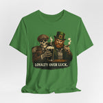 Loyalty Over Luck St. Patrick’s Tee — Vintage Leprechaun & Skeleton Pub Graphic T‑Shirt