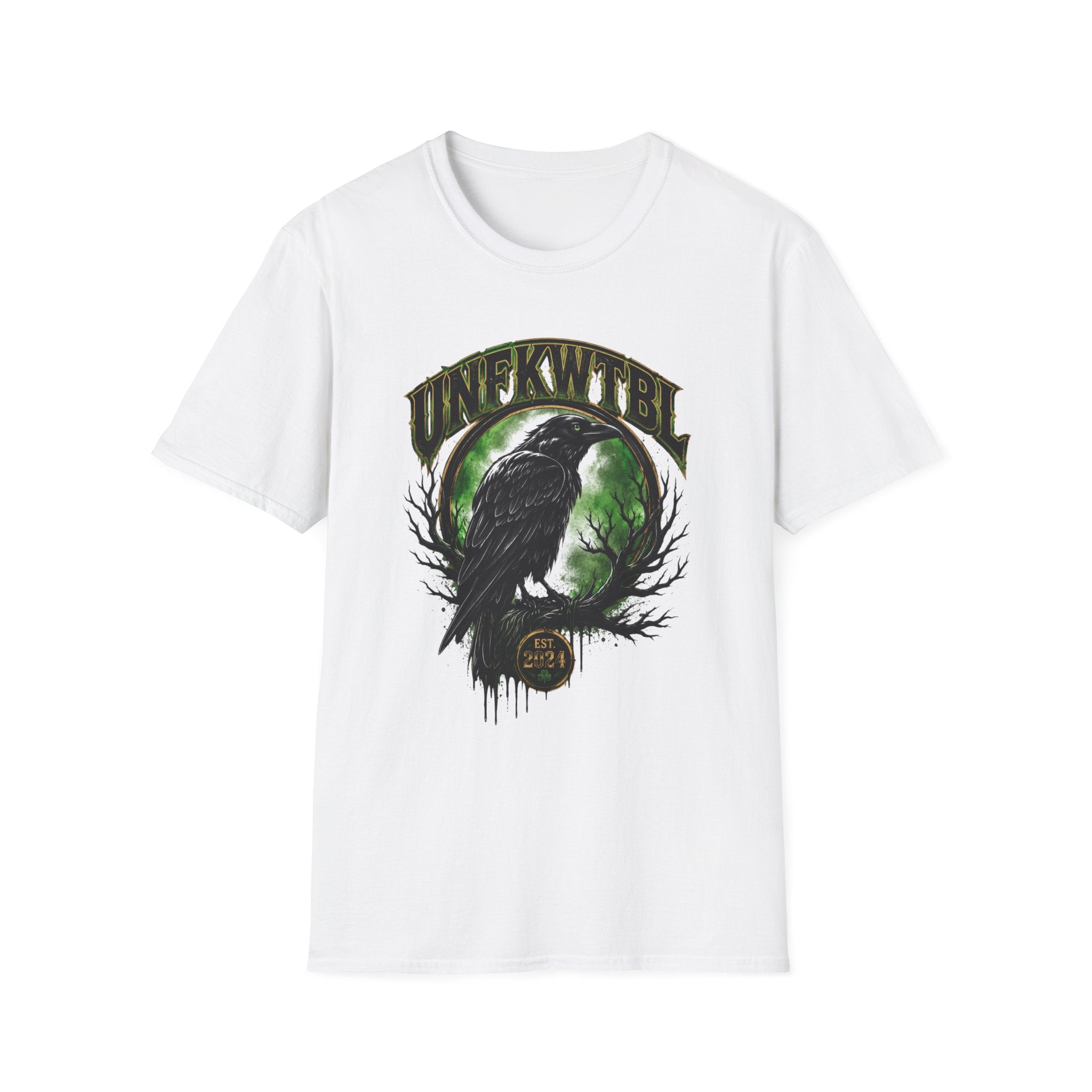 Raven Moon T-Shirt — 'UNFKWTBL' Gothic Crow Graphic Tee