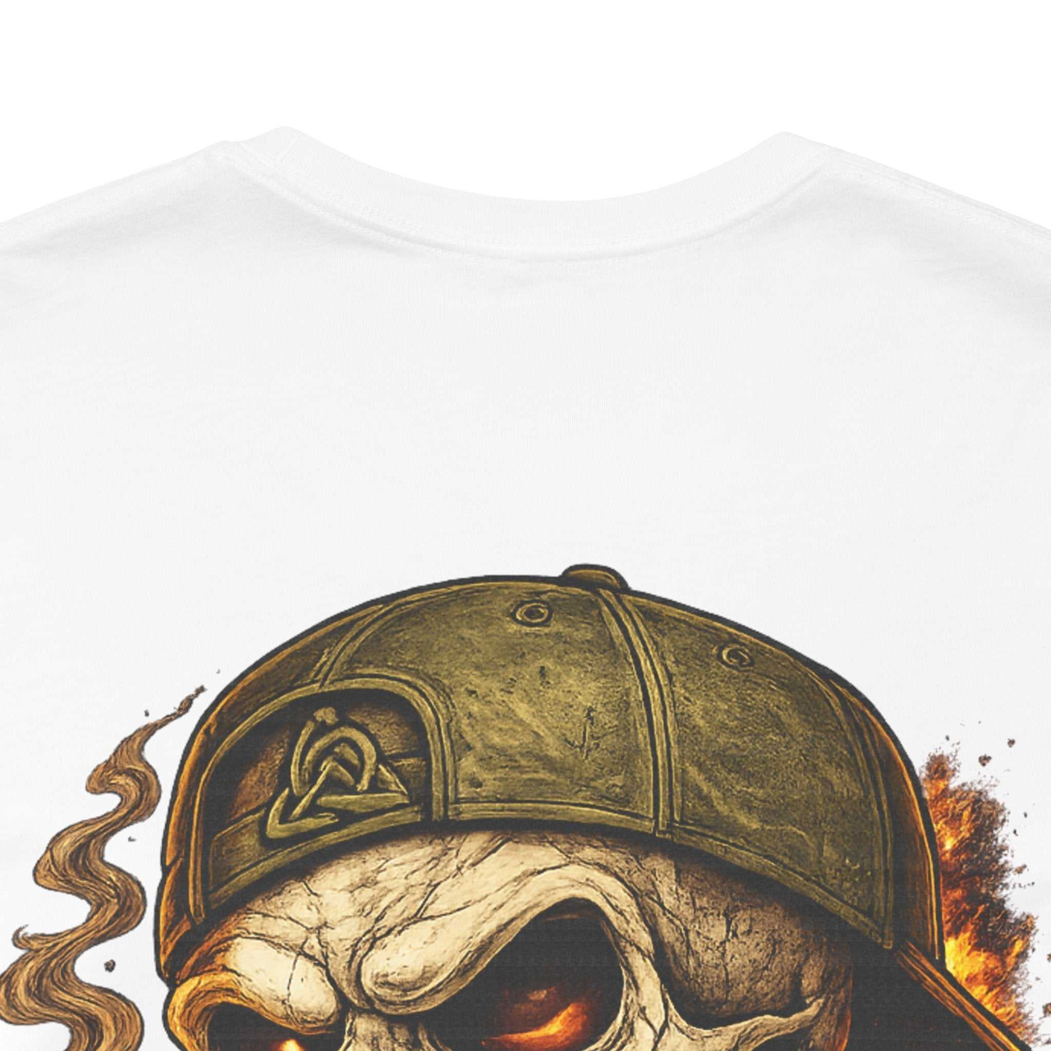 Built Different Skull Tee with bold biker skull graphic and "BUILT DIFFERENT" tagline on a black t-shirt