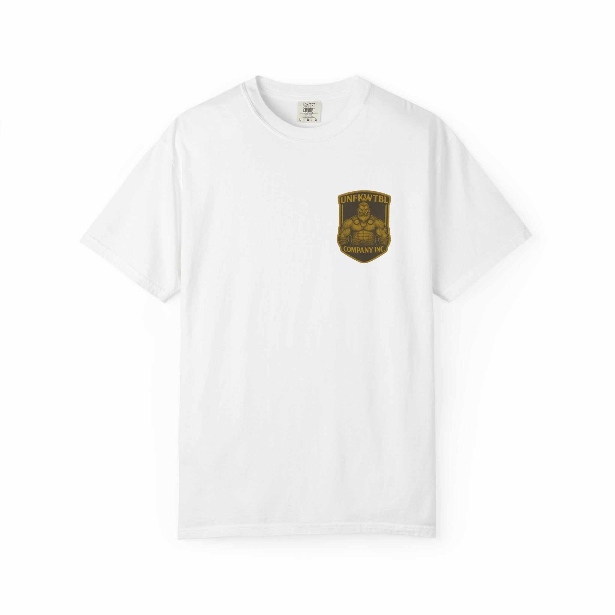 Creeper's Crawl unisex white garment-dyed T-shirt with vintage-inspired graphic and soft 100% cotton fabric