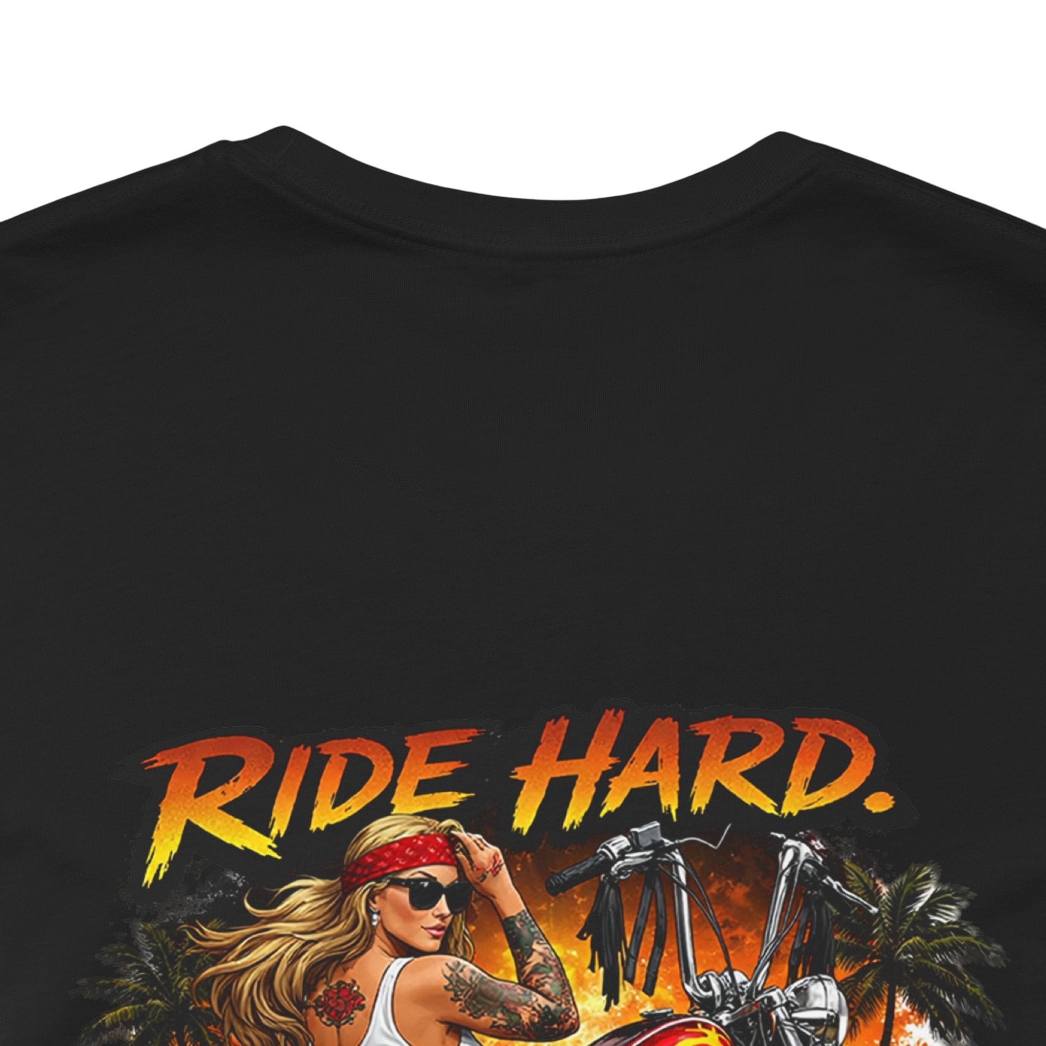 Ride Hard Motorcycle Tee — "Ride Hard, Shine Louder" Biker Graphic T-Shirt