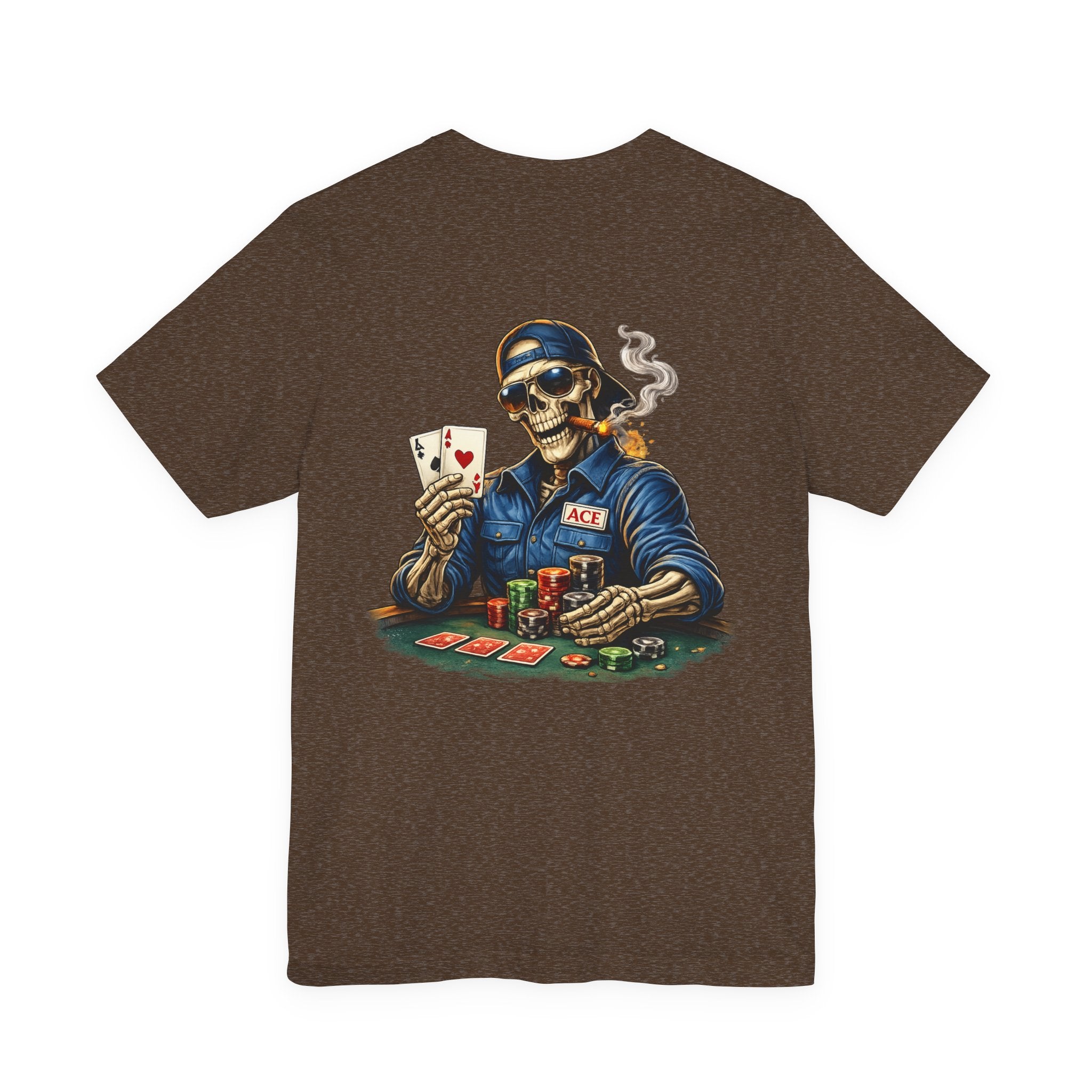 Poker Skeleton Tee — 'Ace' Skull Gambler Graphic T-Shirt