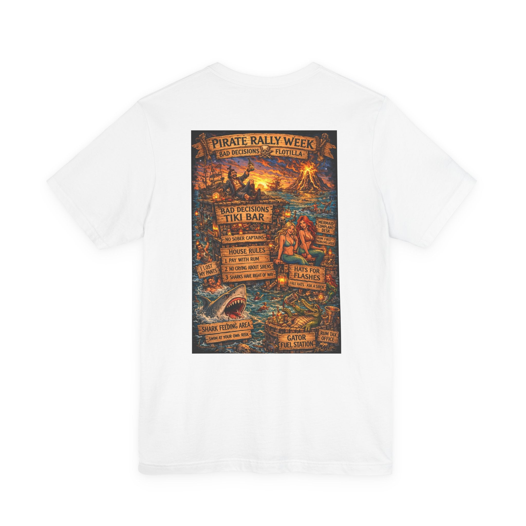 Pirate Rally Vintage Poster Tee — Tiki Bar Adventure Graphic Shirt