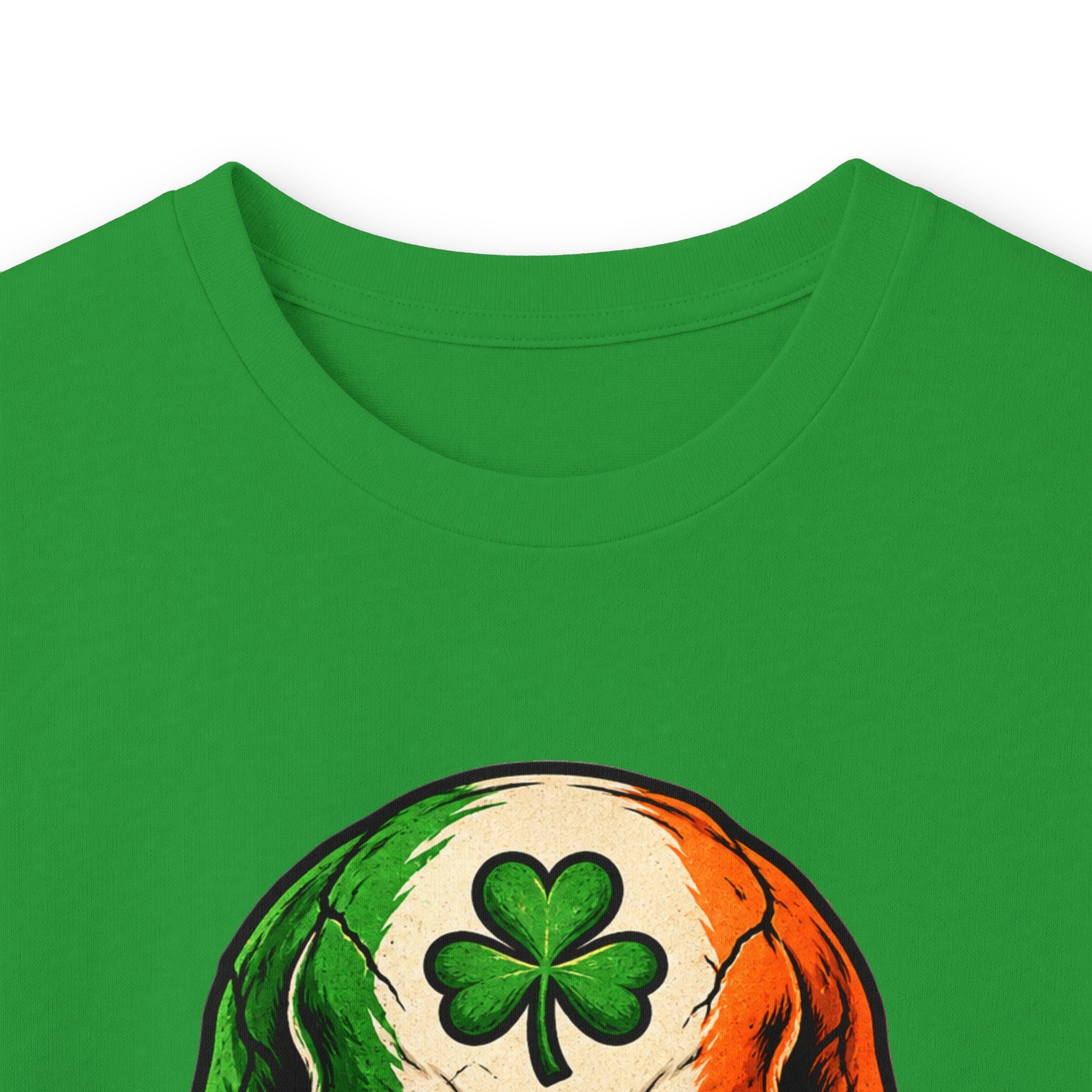 Irish Tricolor Shamrock Skull Long Sleeve Tee