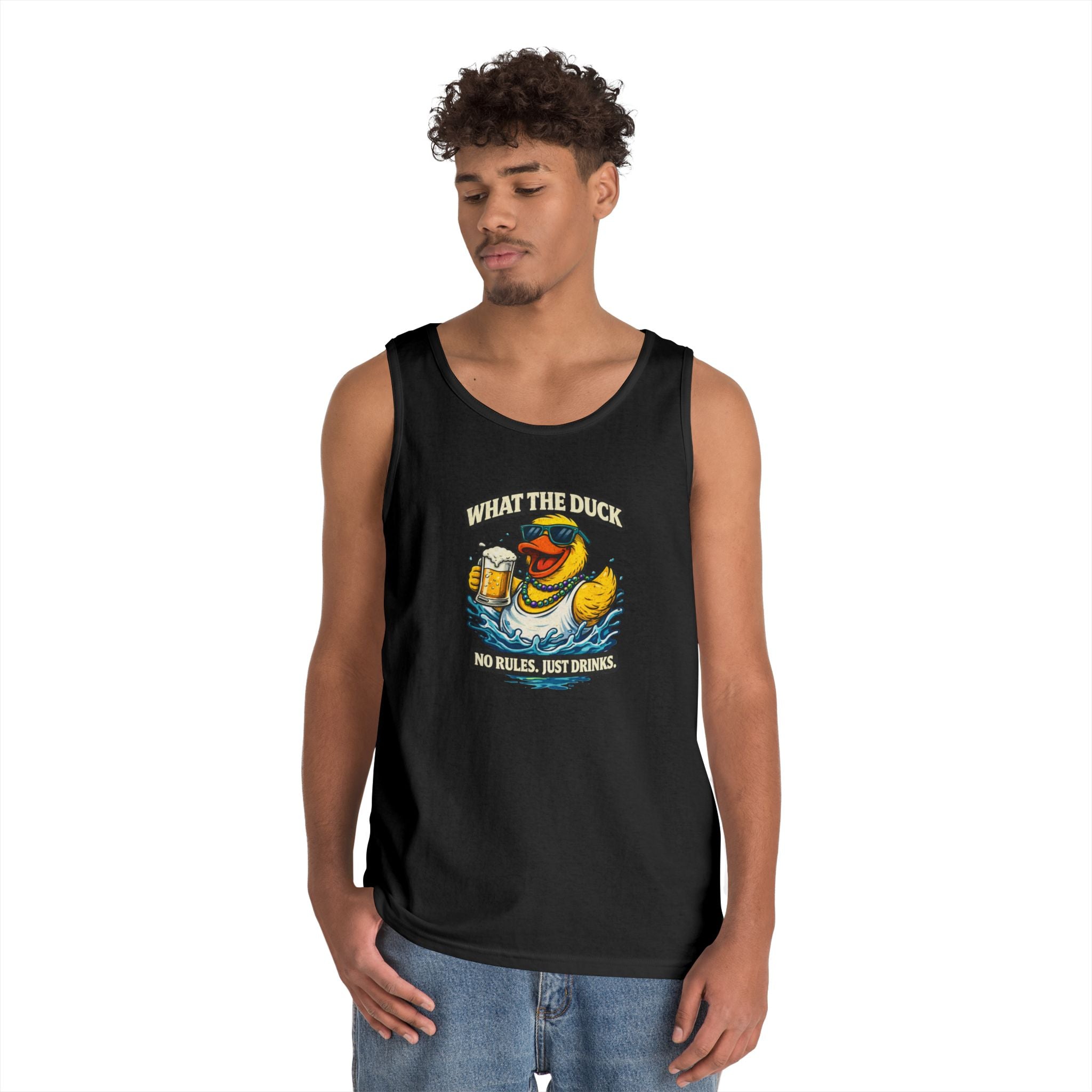 What the Duck Tank Top — Funny Rubber Duck Beer Graphic Tank