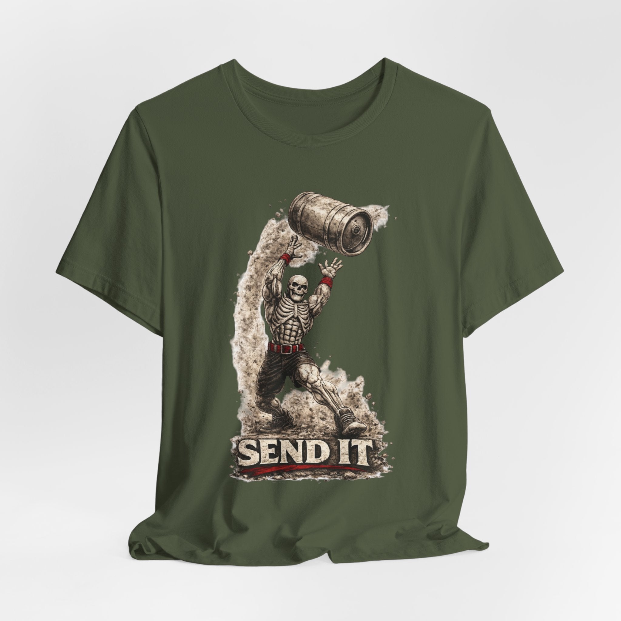 Send It Skull Rider T-Shirt — Vintage Skeleton Keg Surfing Tee