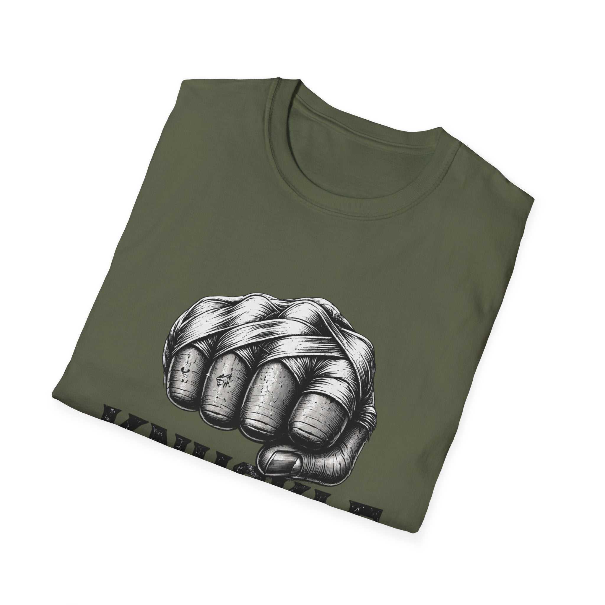 T-Shirt — Knuckle Down Fist Graphic Tee (No Excuses, No Shortcuts)