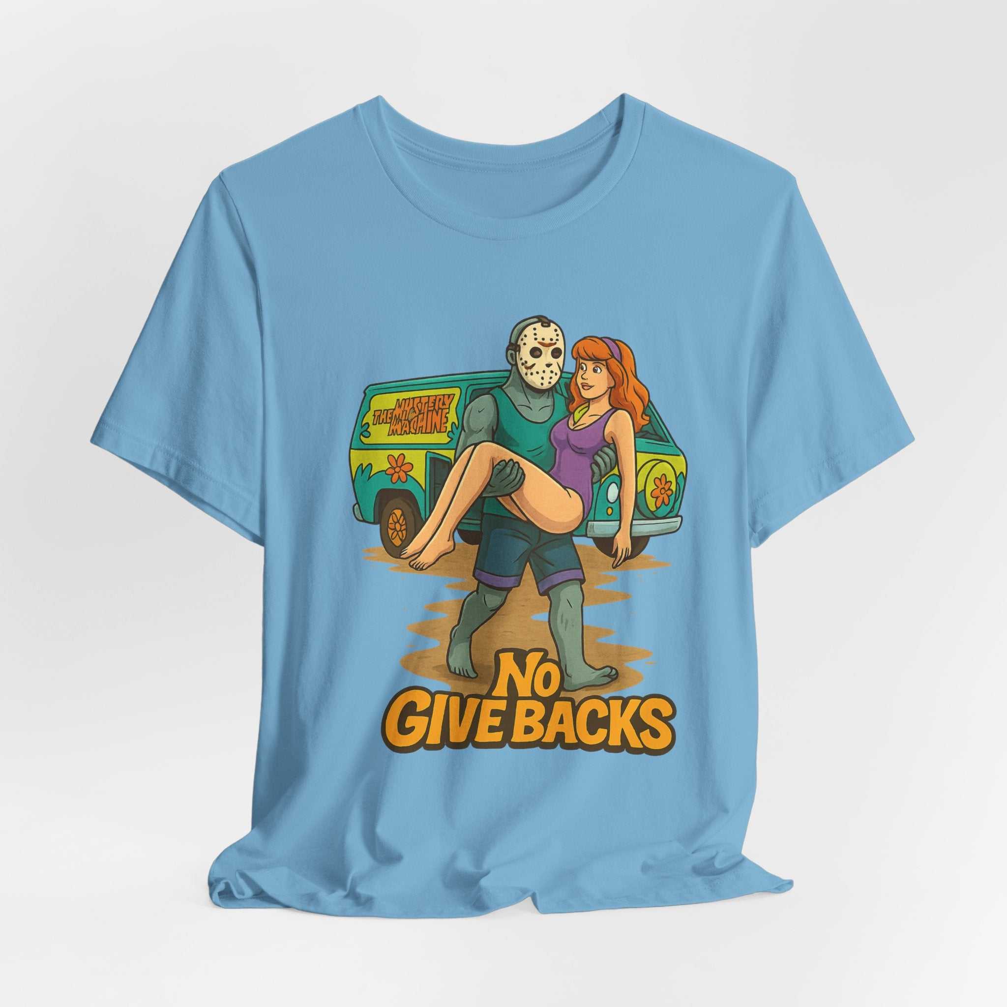 Horror Mashup Tee — 'No Give Backs' Jason & Daphne Retro Graphic T-Shirt