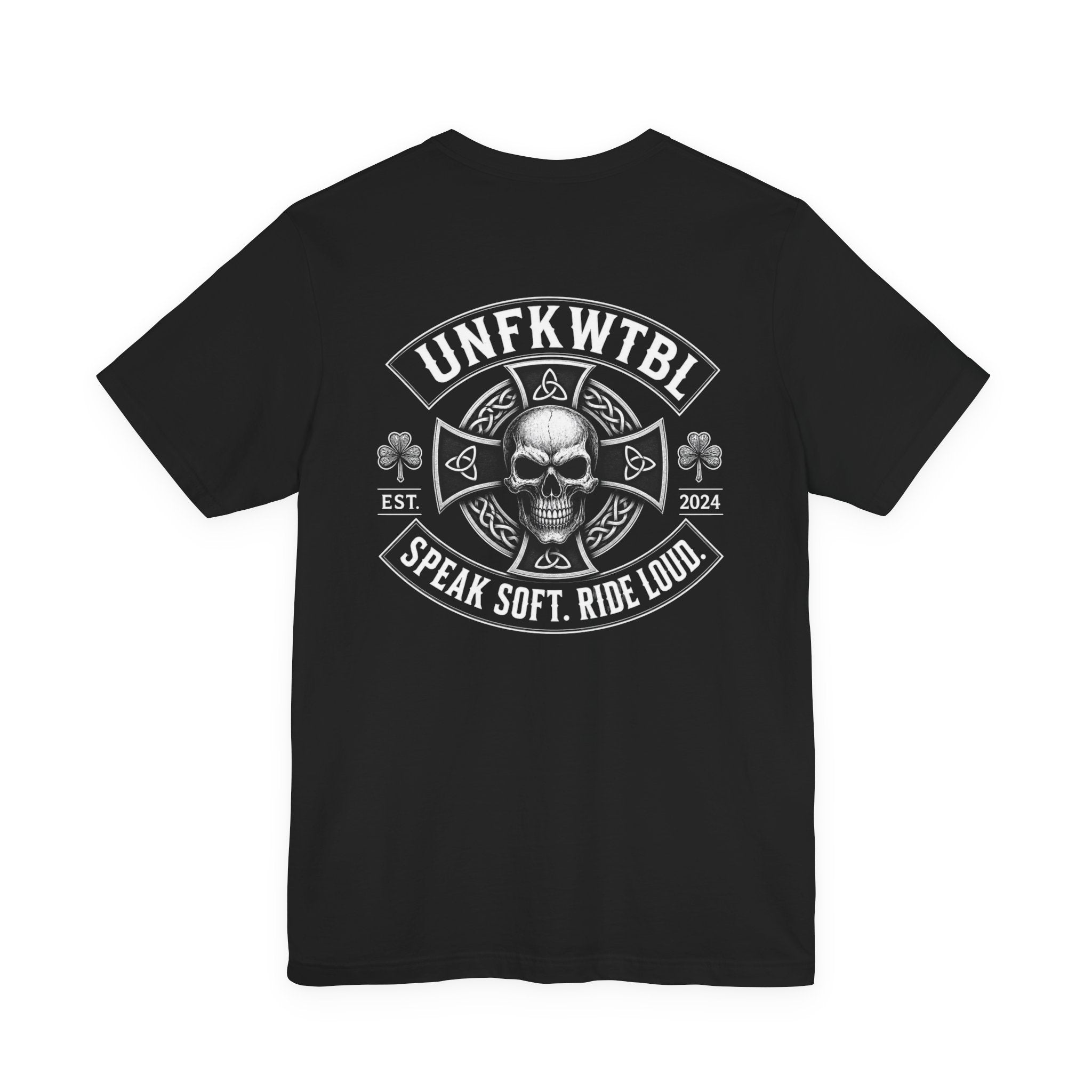 Skull Rider Tee — "UNFKWTBL" Speak Soft Ride Loud Motorcycle T‑Shirt
