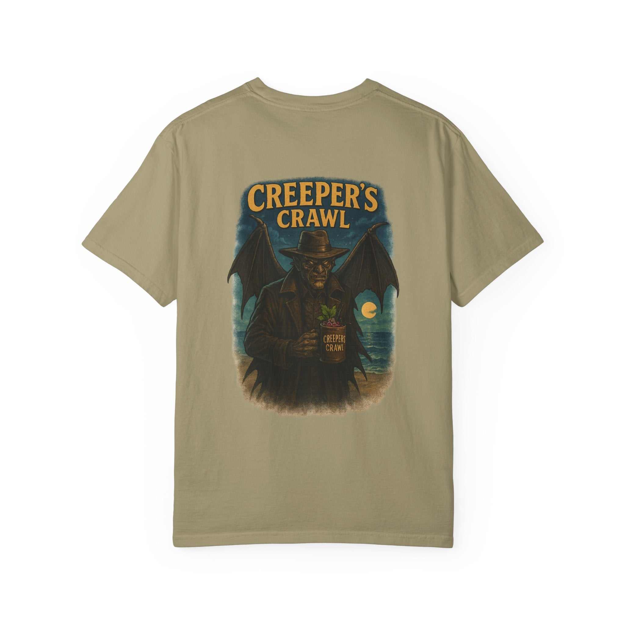 Unisex Creeper's Crawl vintage graphic T-shirt in garment-dyed soft cotton for Halloween and casual wear