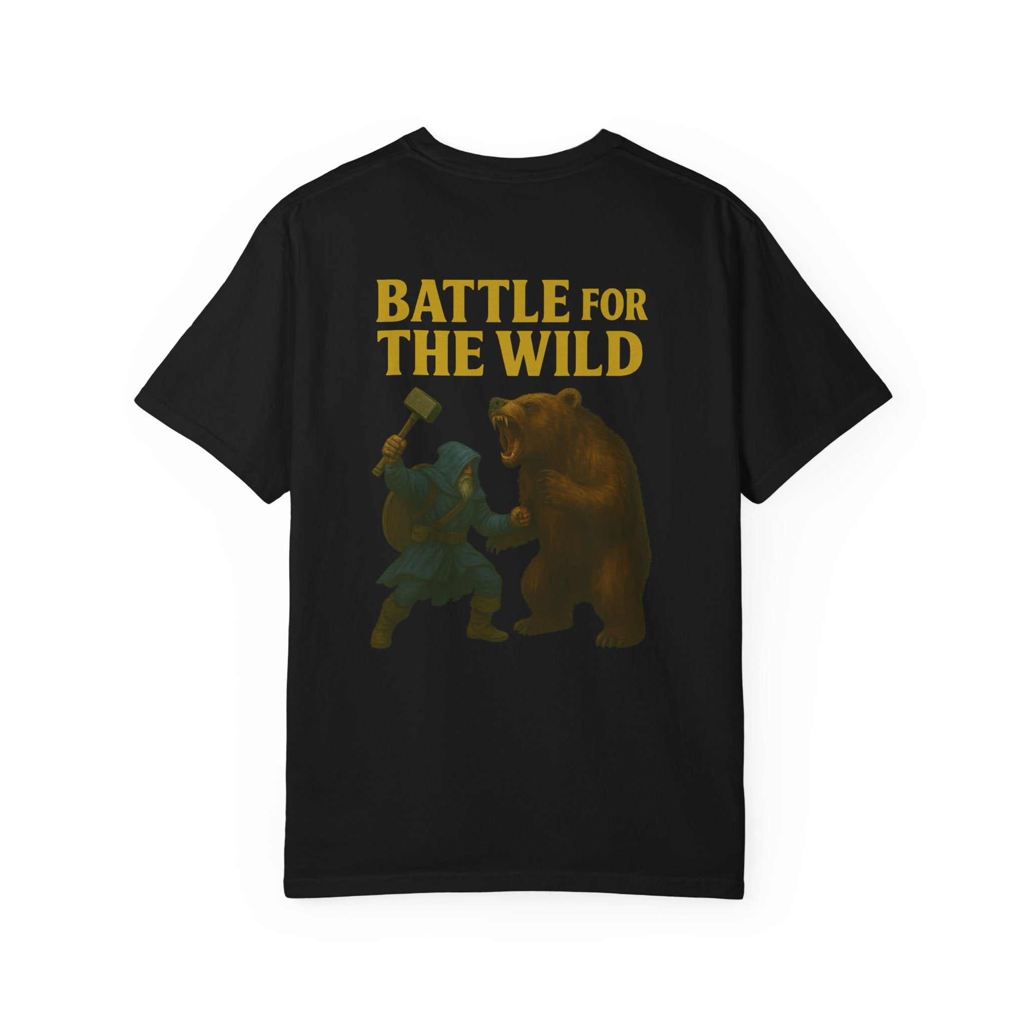 Unisex Adventure Battle T-Shirt with wildlife graphic, soft garment-dyed fabric, ideal for nature lovers and outdoor style gifts