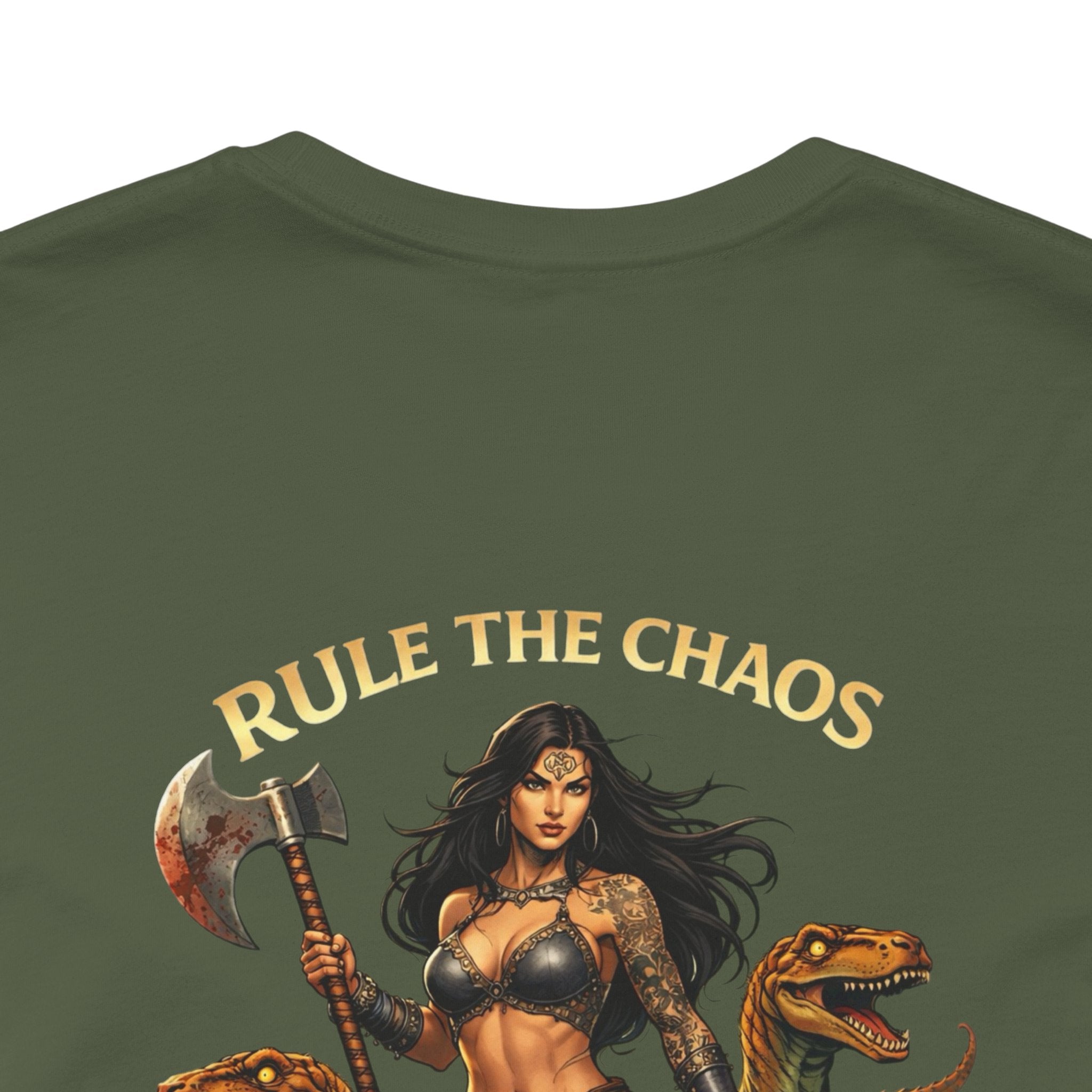 Battle Goddess Tee — "Rule The Chaos" Primal Reign Fantasy Shirt