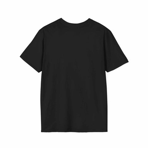 Black unisex softstyle t-shirt made of 100% ring-spun cotton with a classic crew neckline and comfortable fit.