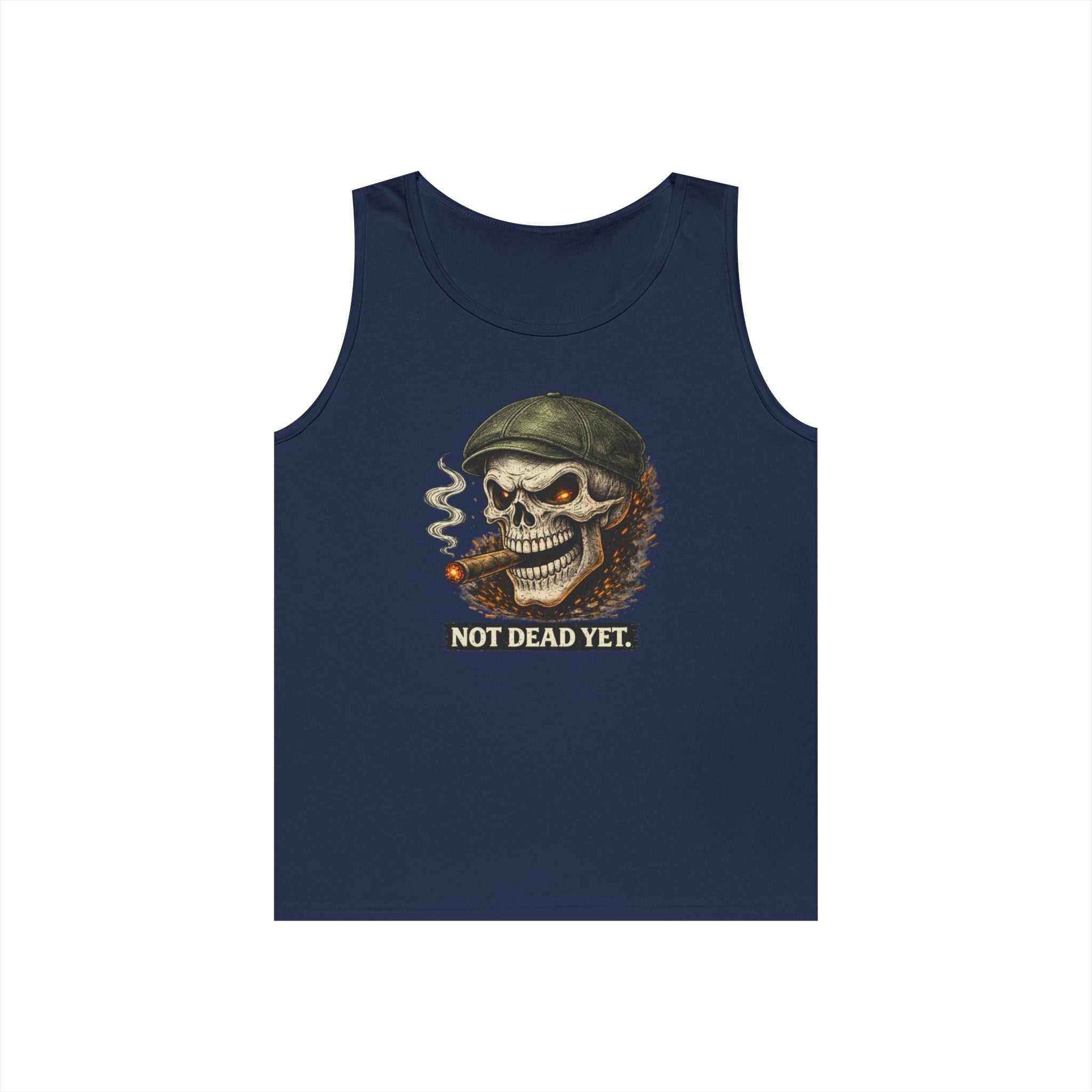 Tank Top — 'Not Dead Yet' Smoking Skull Graphic
