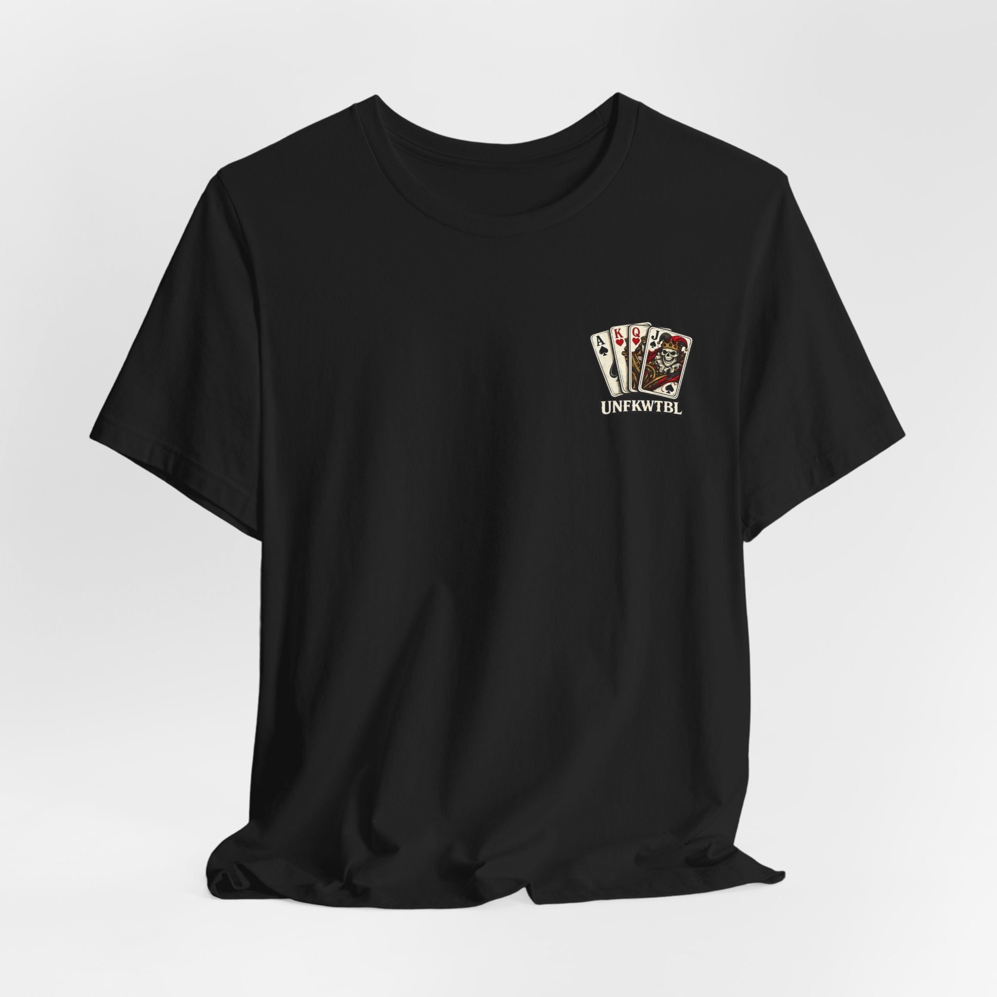 Play Dirty Win Everything Graphic Tee — Poker Skull Pinup T-Shirt