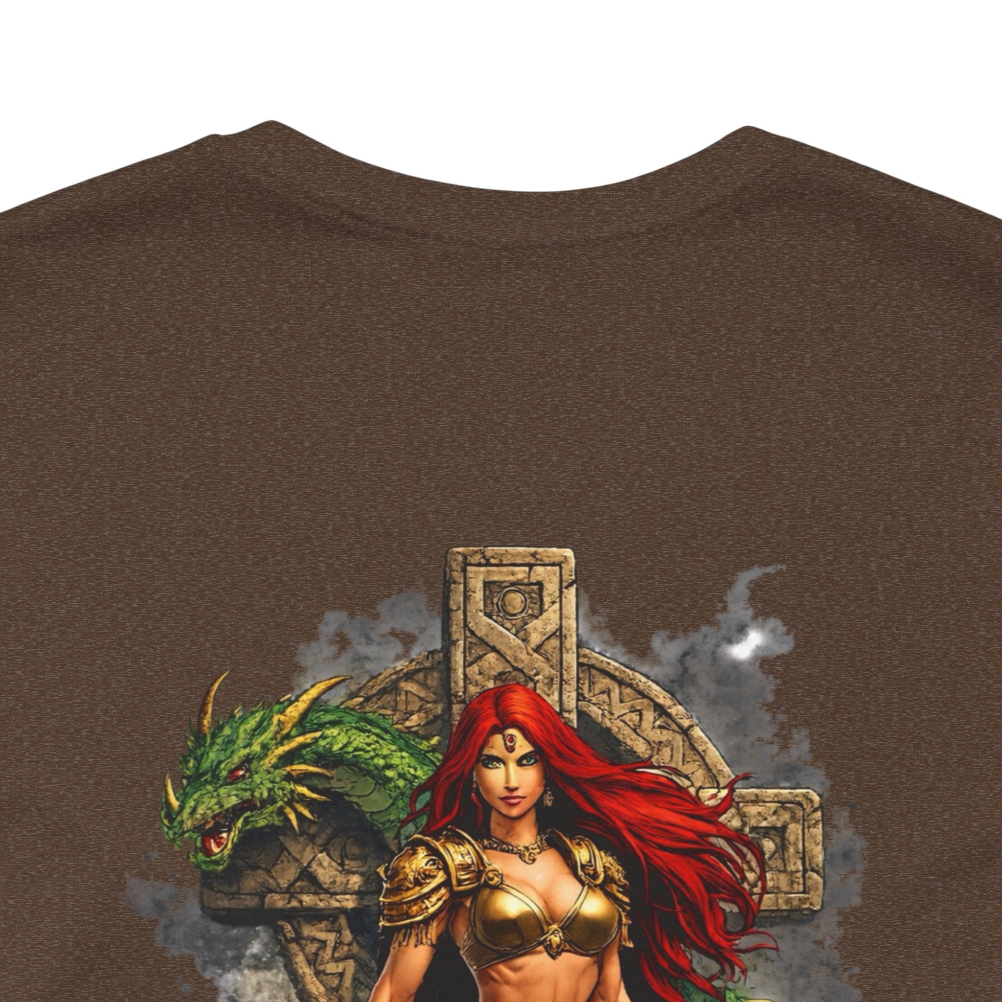 Barbarian Warrior Graphic Tee — 'Primal' Fantasy Pinup Backprint T-Shirt