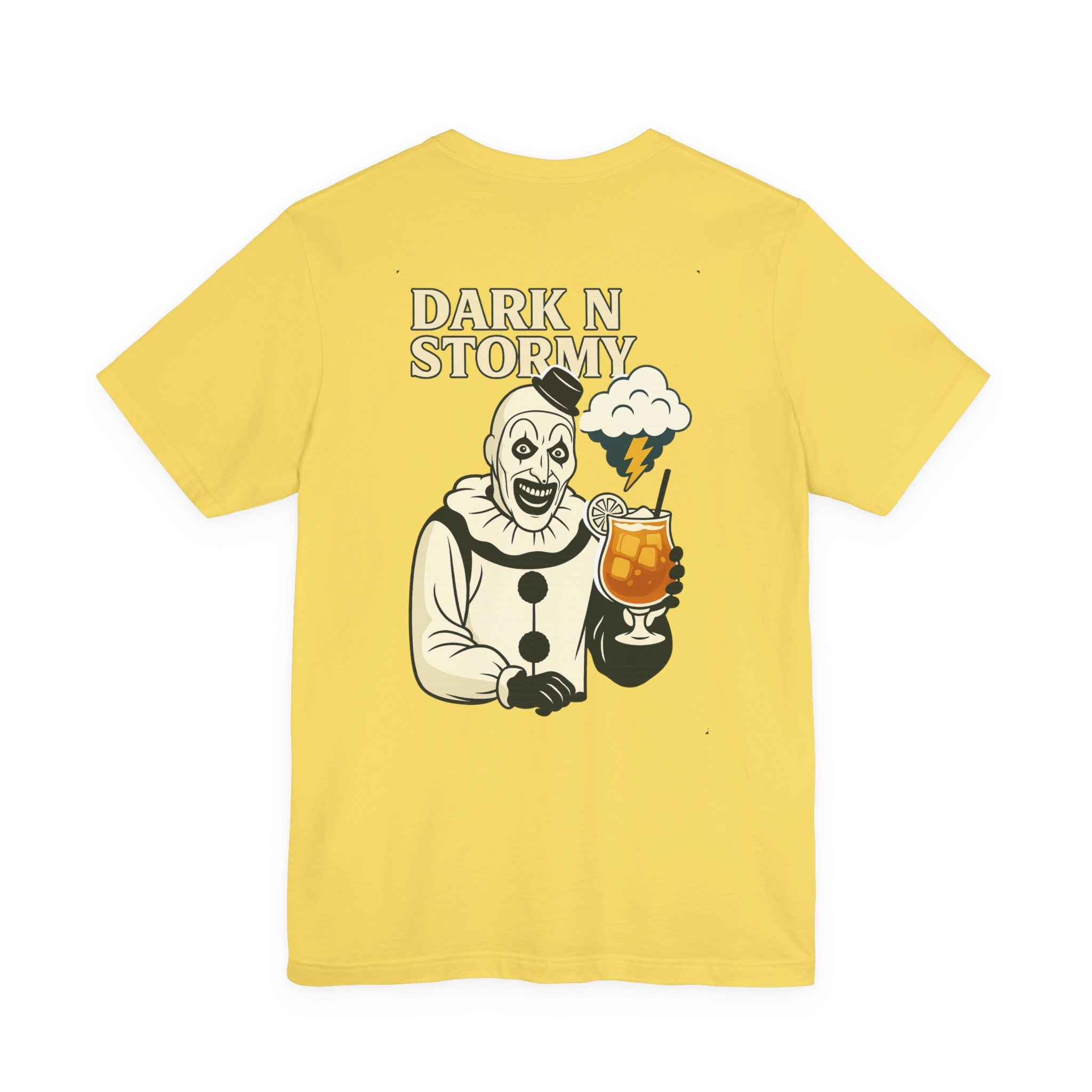 Dark 'N' Stormy Cocktail Tee — Spooky Clown Beach Bar T-Shirt